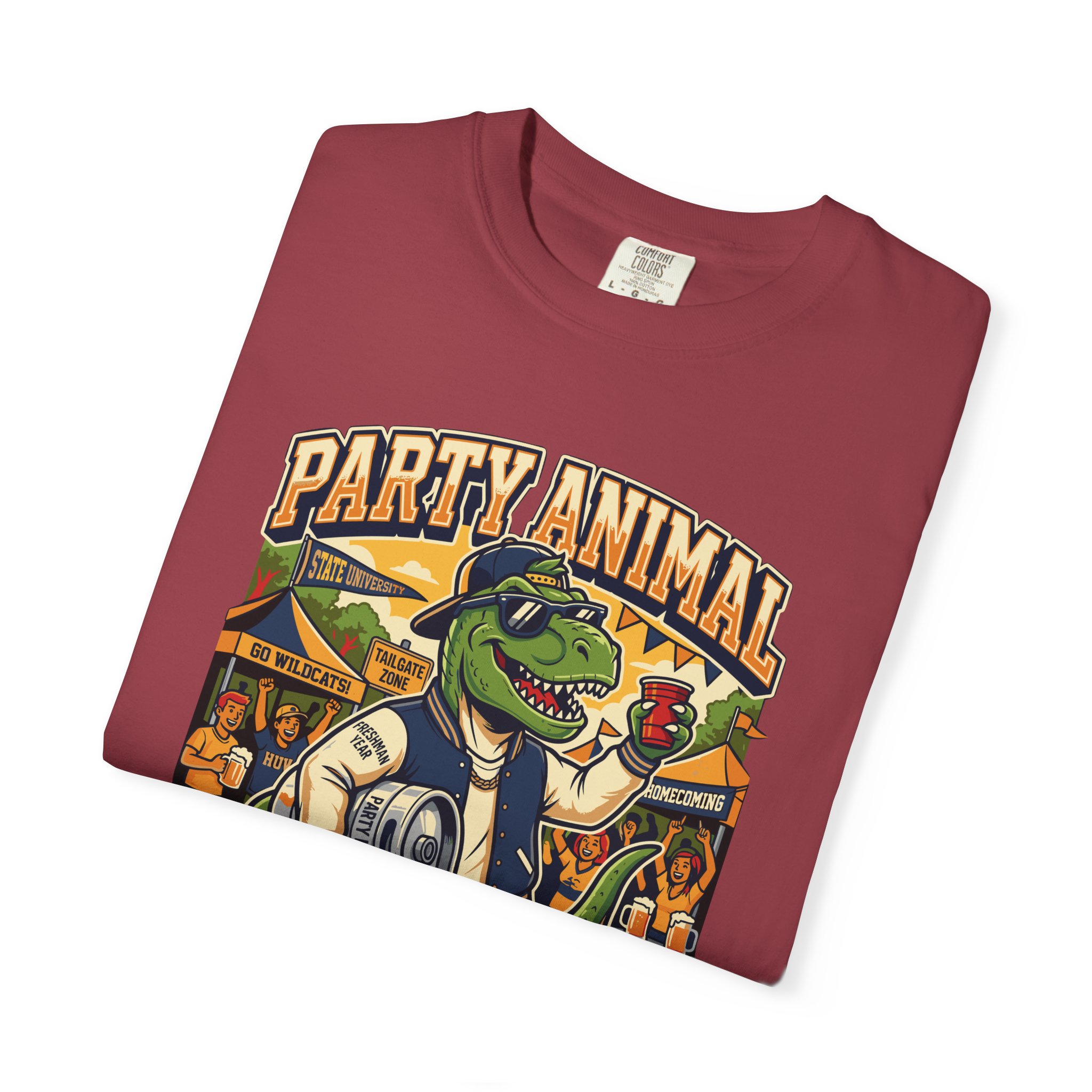 Party Animal T-Shirt — Dinosaur BBQ Beer Graphic Tee - Image 55