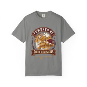 Graduation or Bust Tee — "Powered by Poor Decisions" College Beer Graphic
