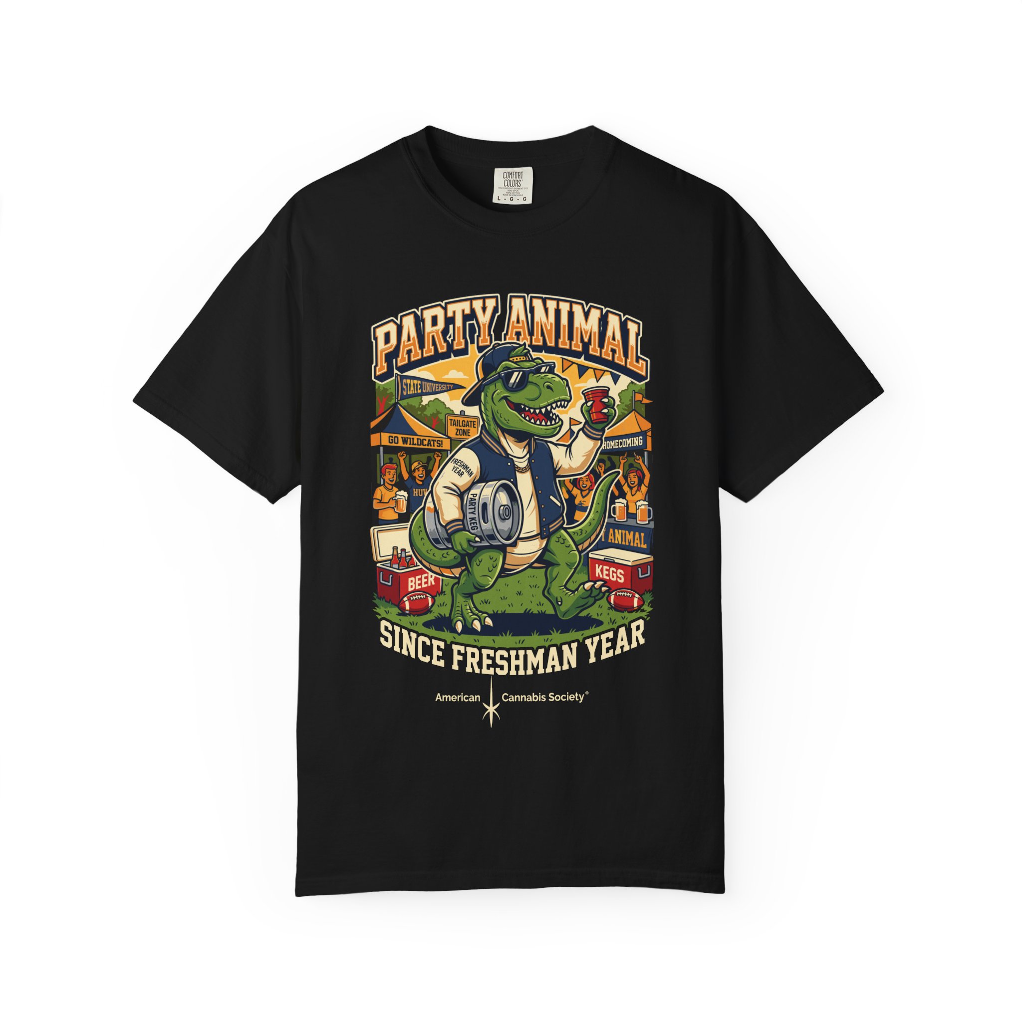 Party Animal T-Shirt — Dinosaur BBQ Beer Graphic Tee - Image 49