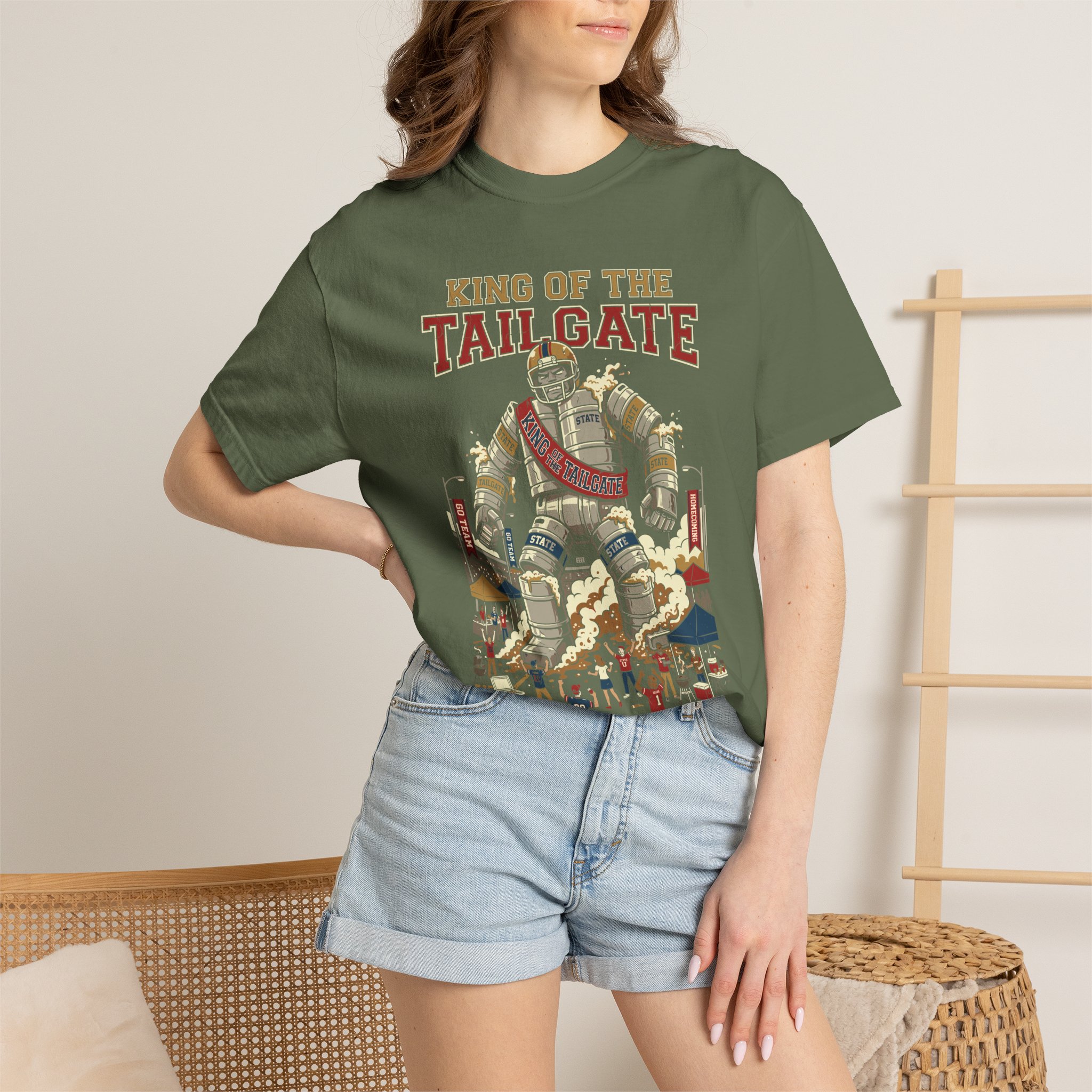 King of the Tailgate T-Shirt — College Football Tailgating Tee - Image 36