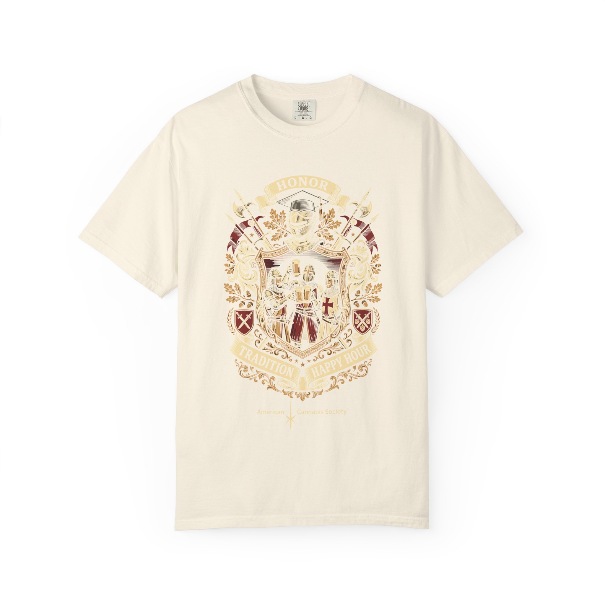 Heraldic Crest Graphic T-Shirt — Vintage Shield & Banner Design - Image 17