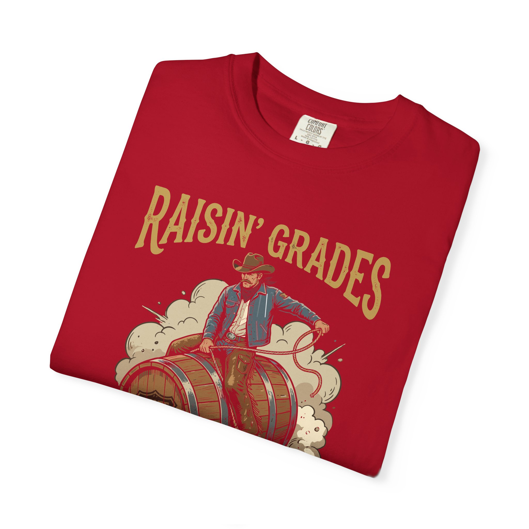Raisin' Grades & Hell T-Shirt — Vintage College Barrel Graphic Tee - Image 59