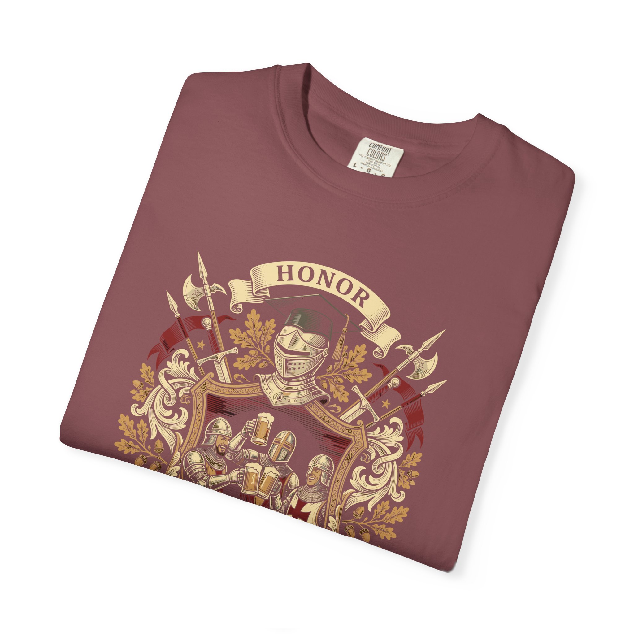 Heraldic Crest Graphic T-Shirt — Vintage Shield & Banner Design - Image 15