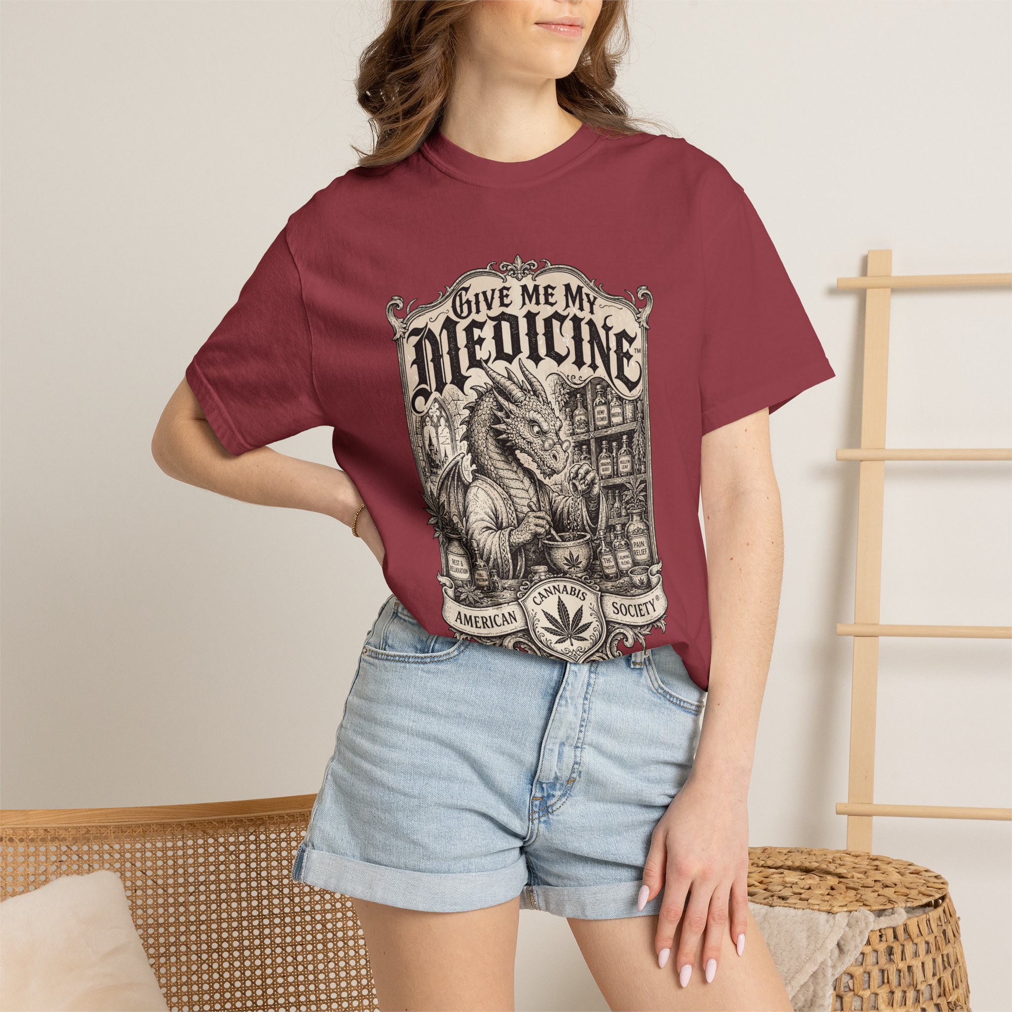Give Me My Medicine™ T-Shirt — Vintage Cannabis Apothecary Graphic Tee - Image 56