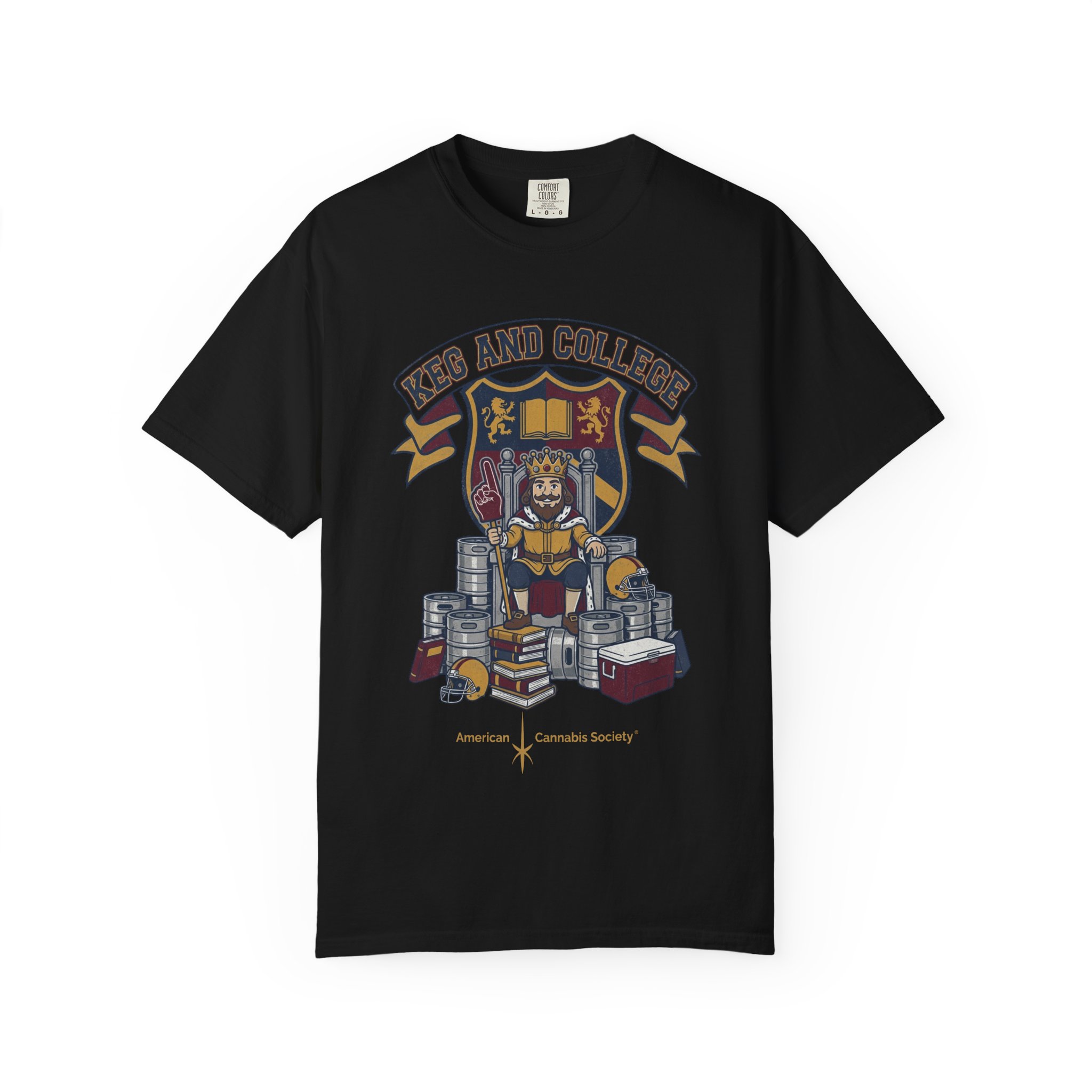 Keg and College T-Shirt — Vintage Crest Graphic Tee - Image 49