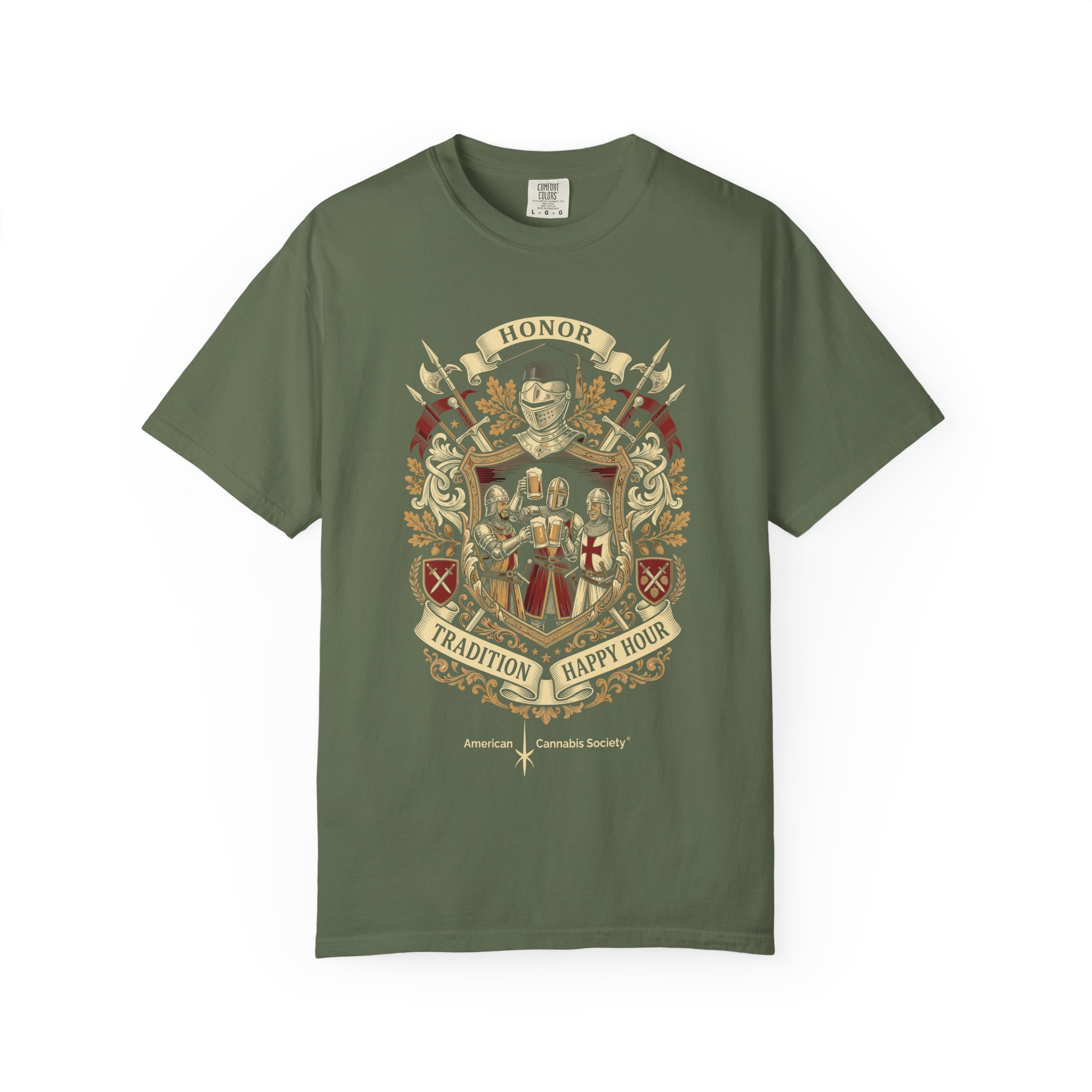 Heraldic Crest Graphic T-Shirt — Vintage Shield & Banner Design - Image 33