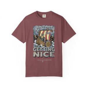 Viking Ship 'Getting Nice' Graphic T‑Shirt — Retro Norse Adventure Tee