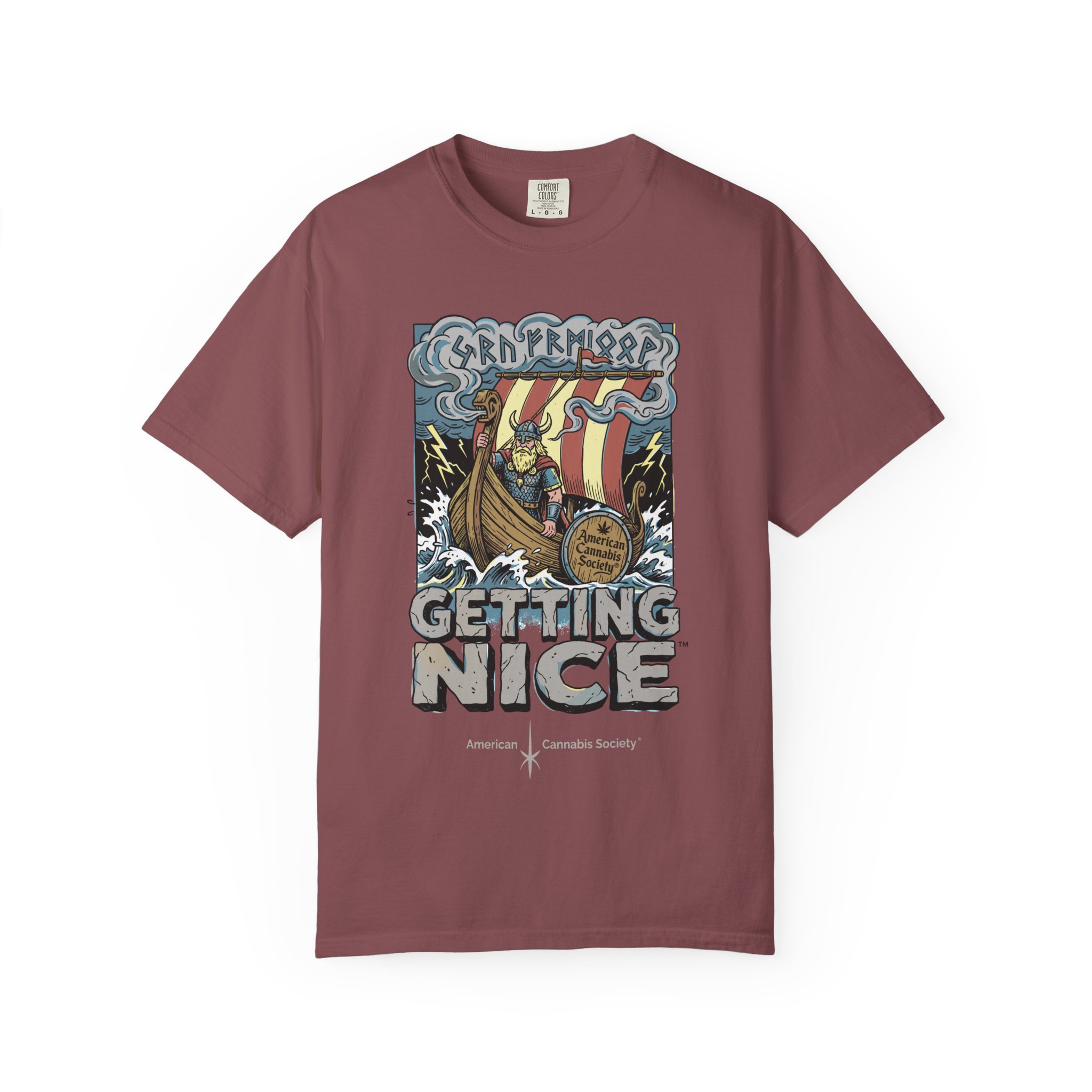 Viking Ship 'Getting Nice' Graphic T‑Shirt — Retro Norse Adventure Tee
