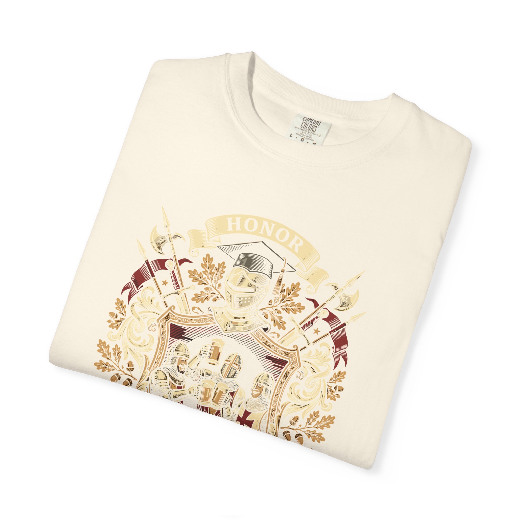 Heraldic Crest Graphic T-Shirt — Vintage Shield & Banner Design - Image 19