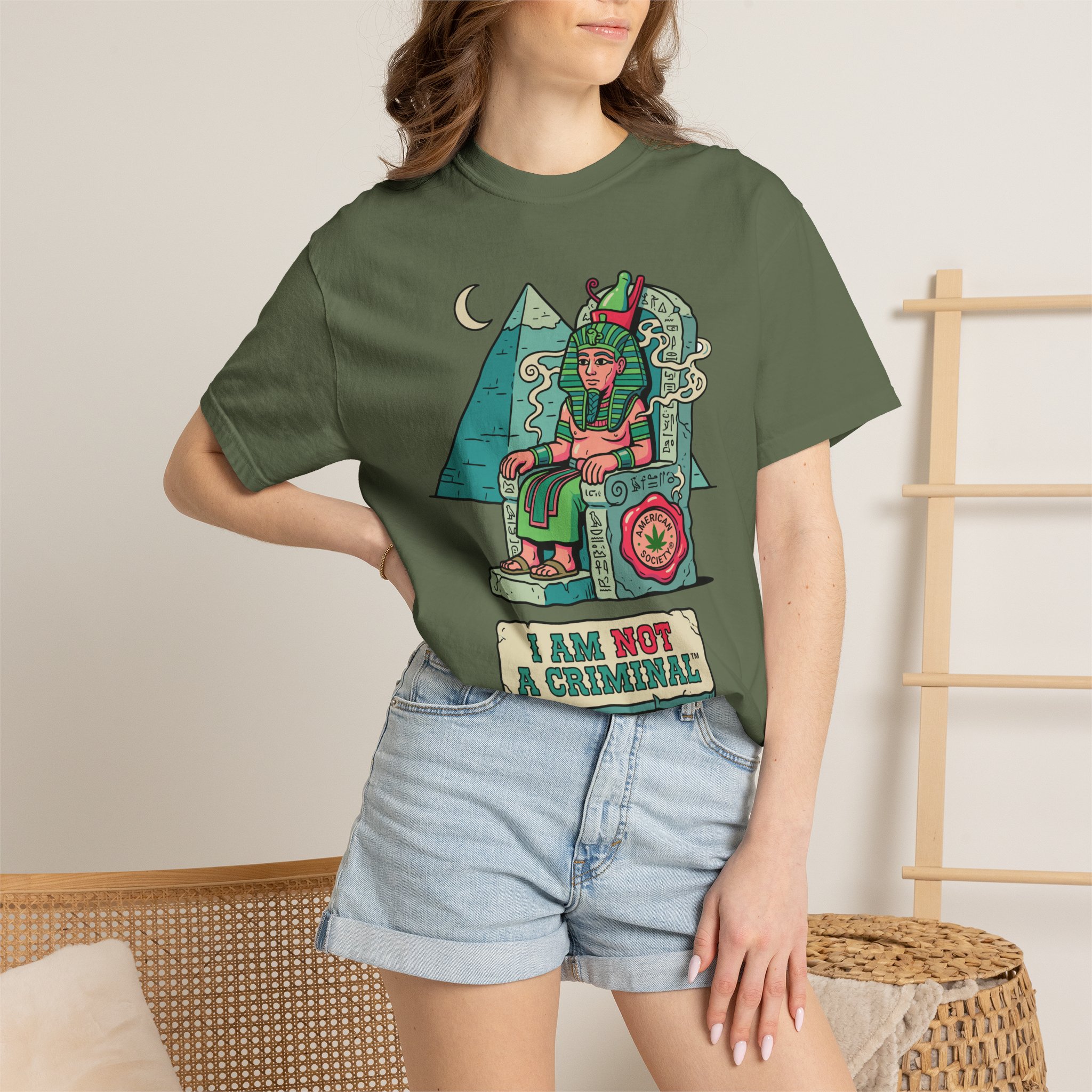 I Am Not a Criminal™ Pharaoh Tee — Ancient Royalty Cannabis Graphic - Image 40