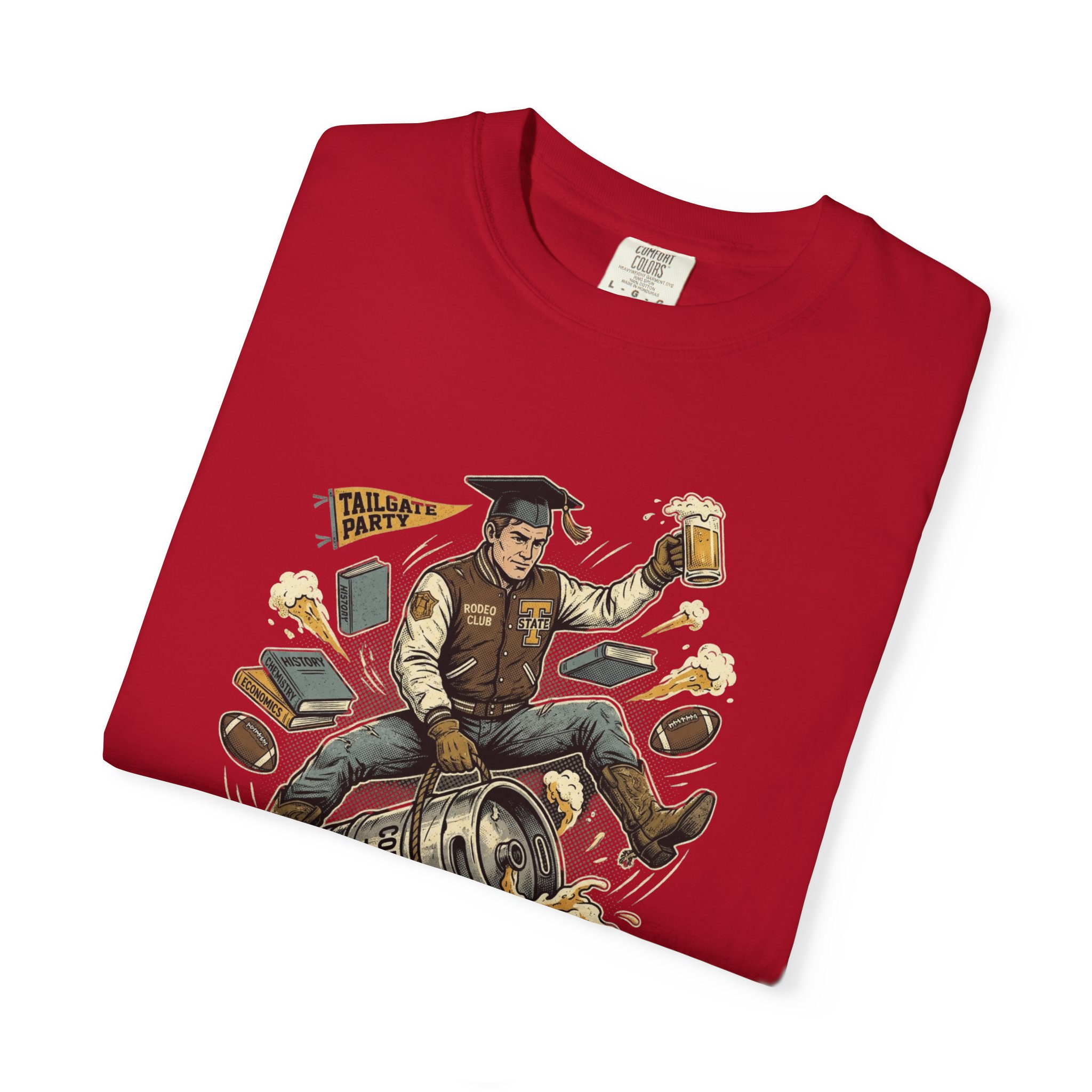 Born to Ride, Forced to Study — College Tailgate Graphic T-Shirt - Image 59