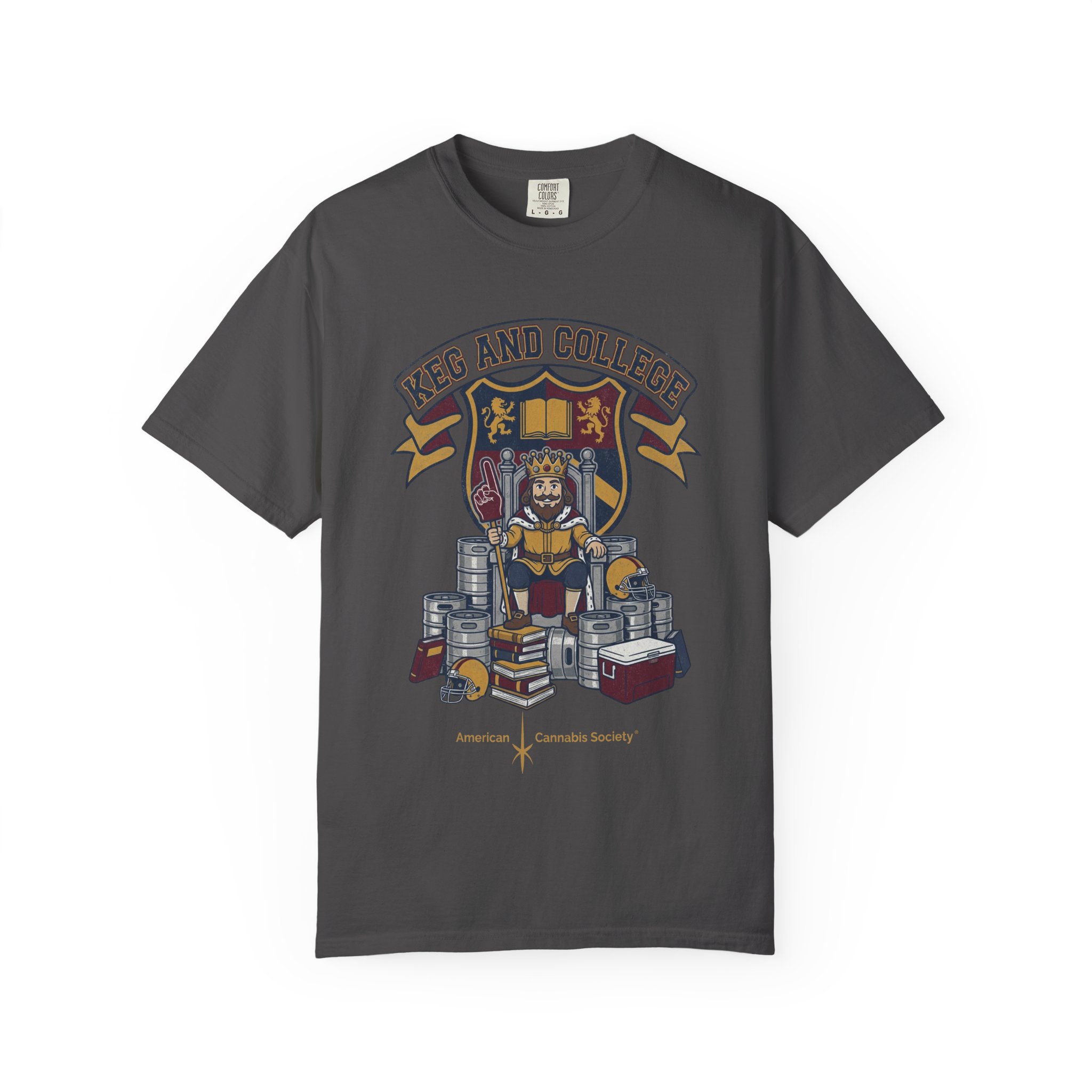 Keg and College T-Shirt — Vintage Crest Graphic Tee - Image 45