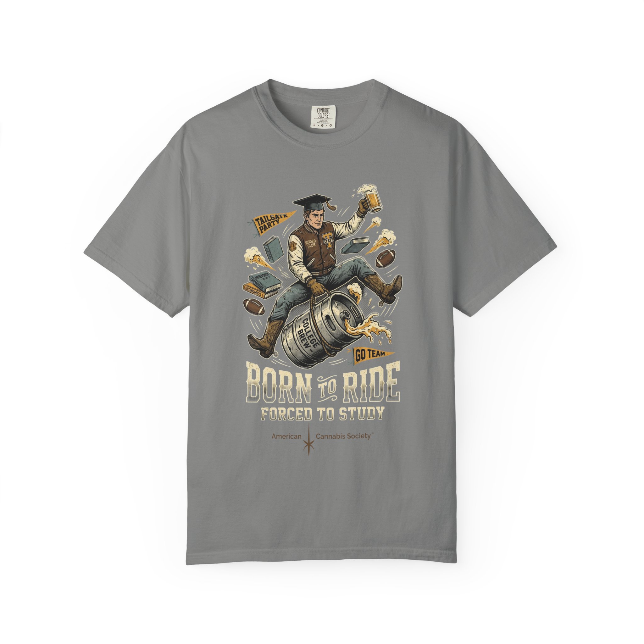 Born to Ride, Forced to Study — College Tailgate Graphic T-Shirt - Image 41