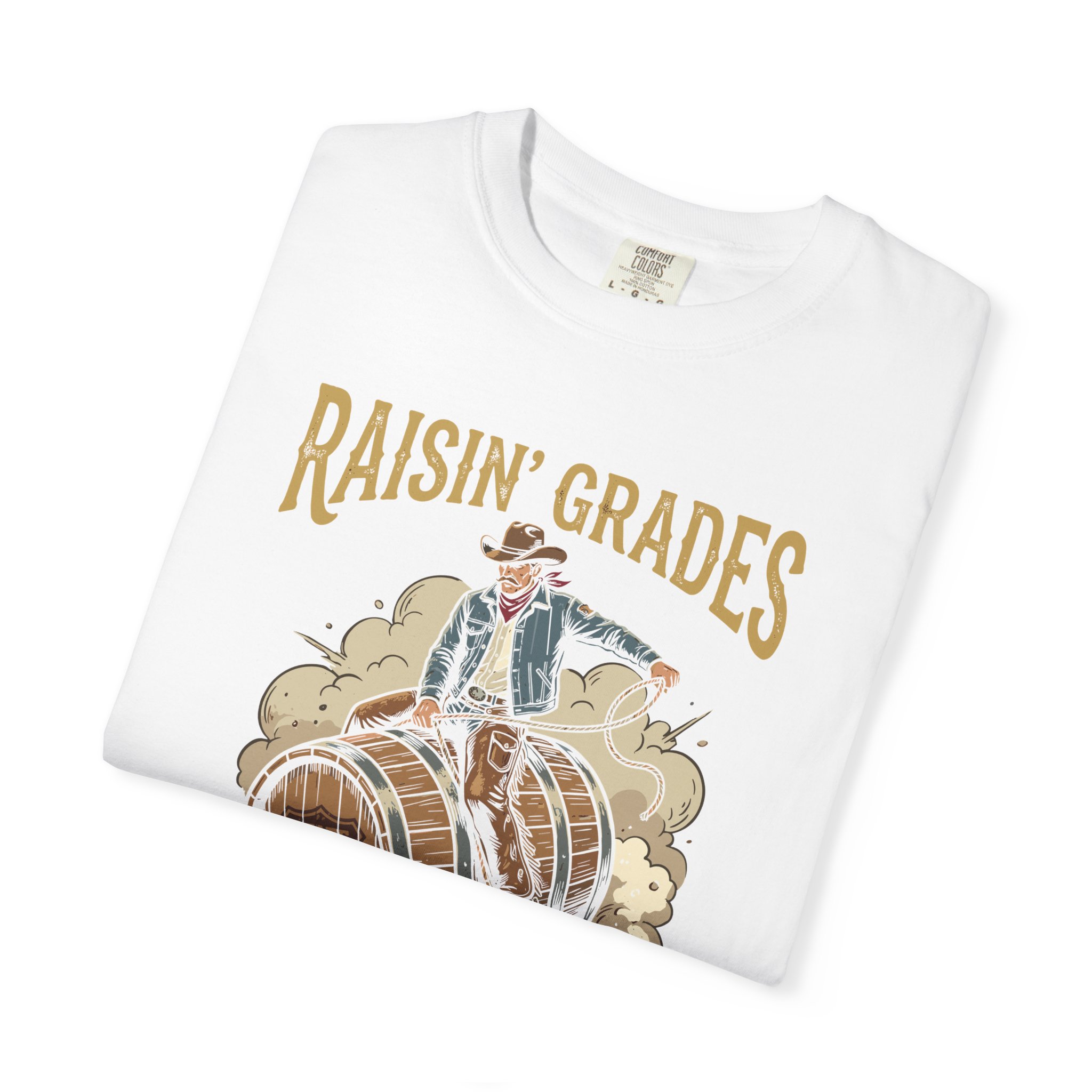 Raisin' Grades & Hell T-Shirt — Vintage College Barrel Graphic Tee - Image 3