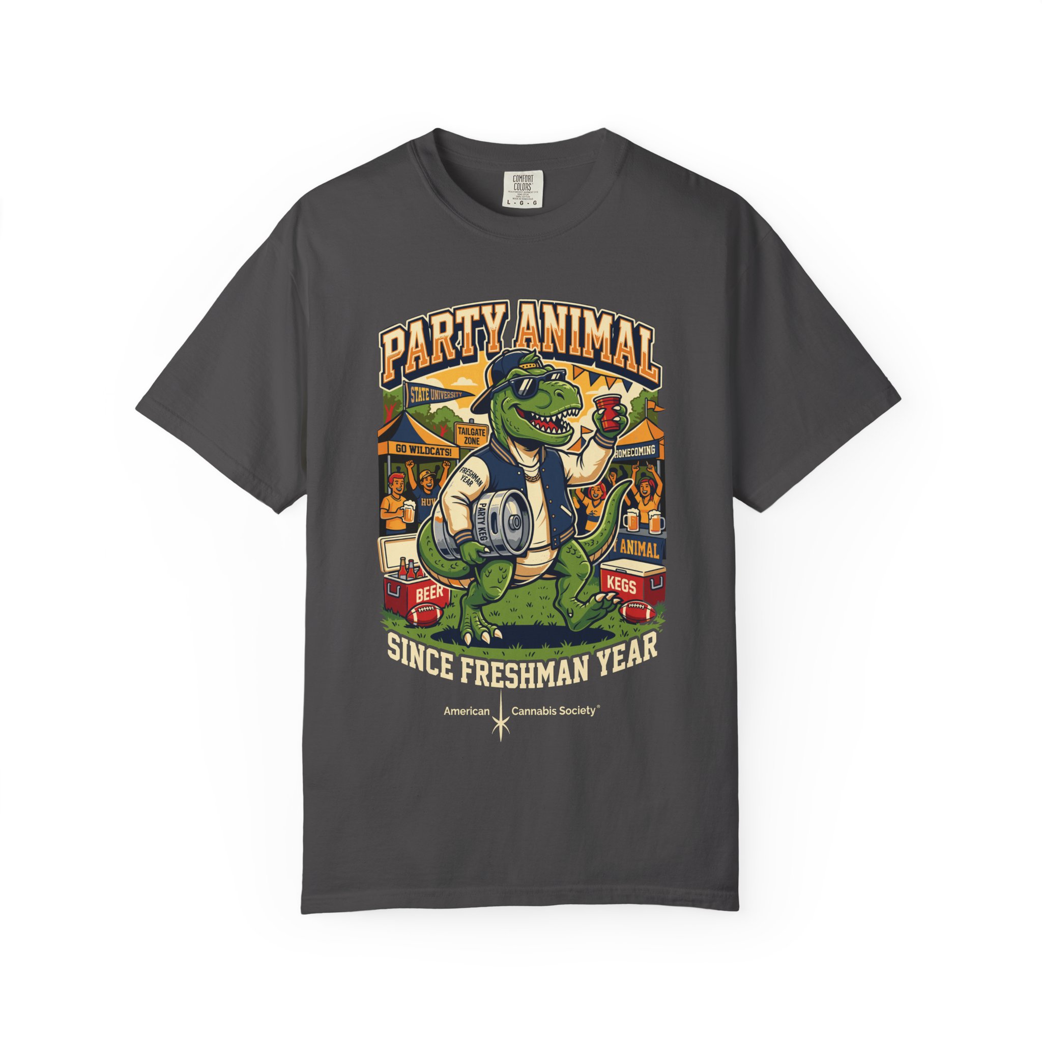 Party Animal T-Shirt — Dinosaur BBQ Beer Graphic Tee - Image 45