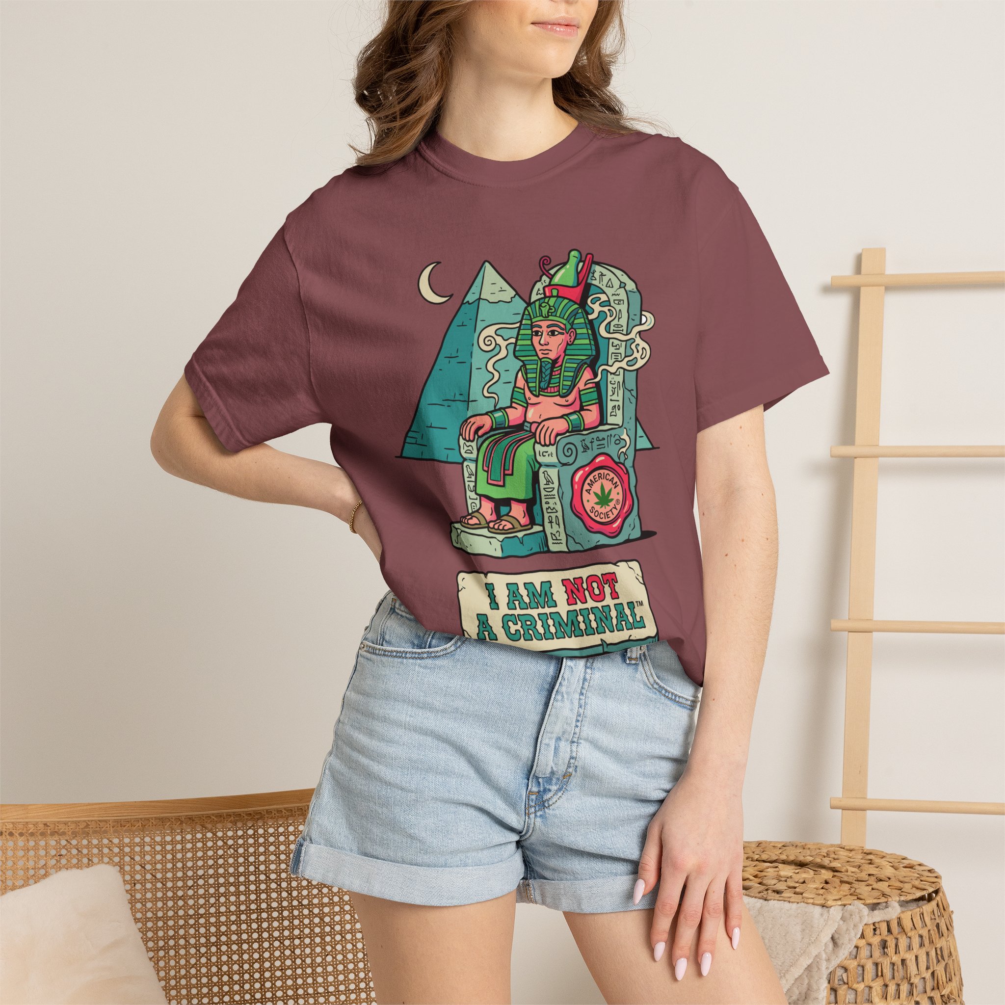 I Am Not a Criminal™ Pharaoh Tee — Ancient Royalty Cannabis Graphic - Image 16
