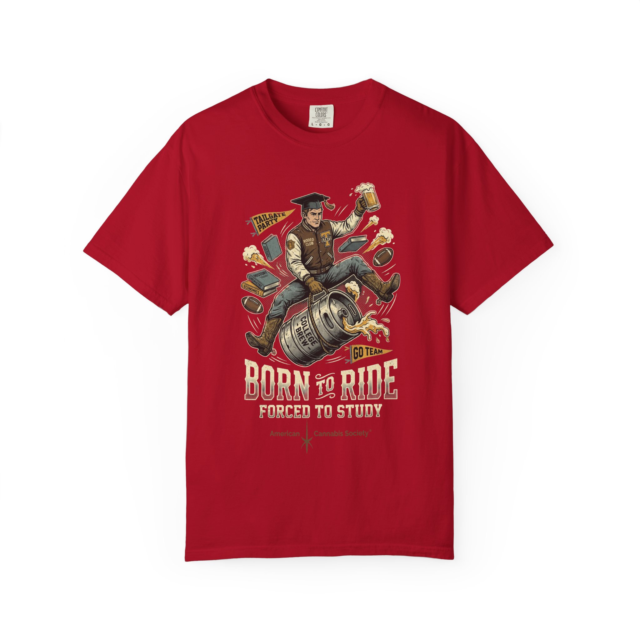 Born to Ride, Forced to Study — College Tailgate Graphic T-Shirt - Image 57
