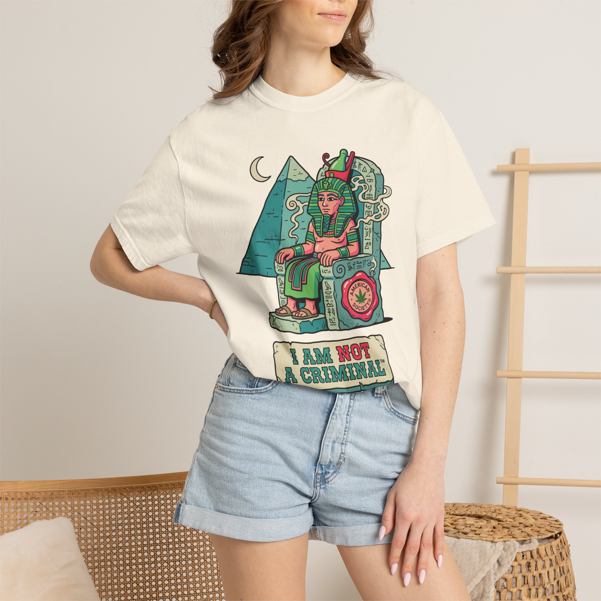 I Am Not a Criminal™ Pharaoh Tee — Ancient Royalty Cannabis Graphic - Image 20