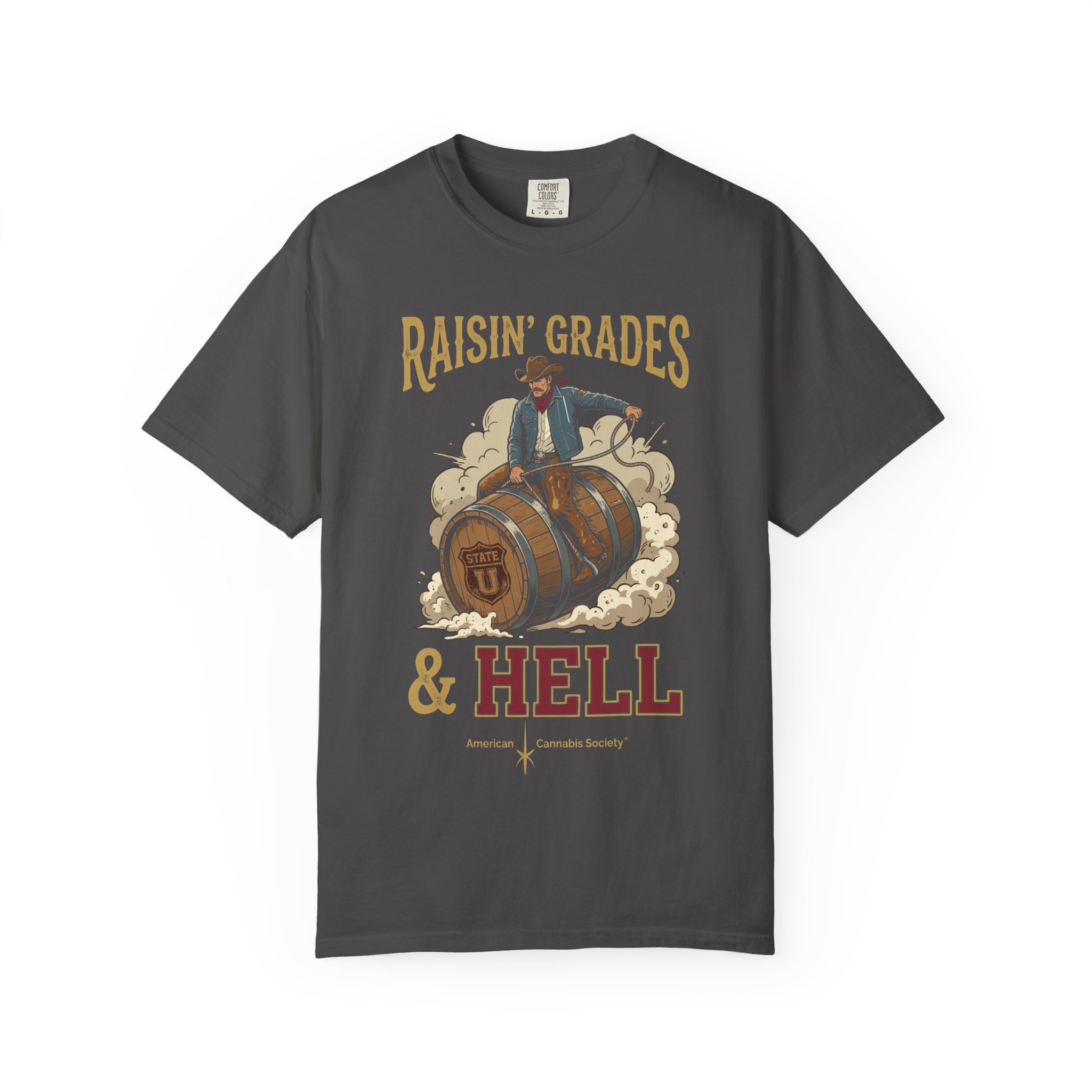 Raisin' Grades & Hell T-Shirt — Vintage College Barrel Graphic Tee - Image 41
