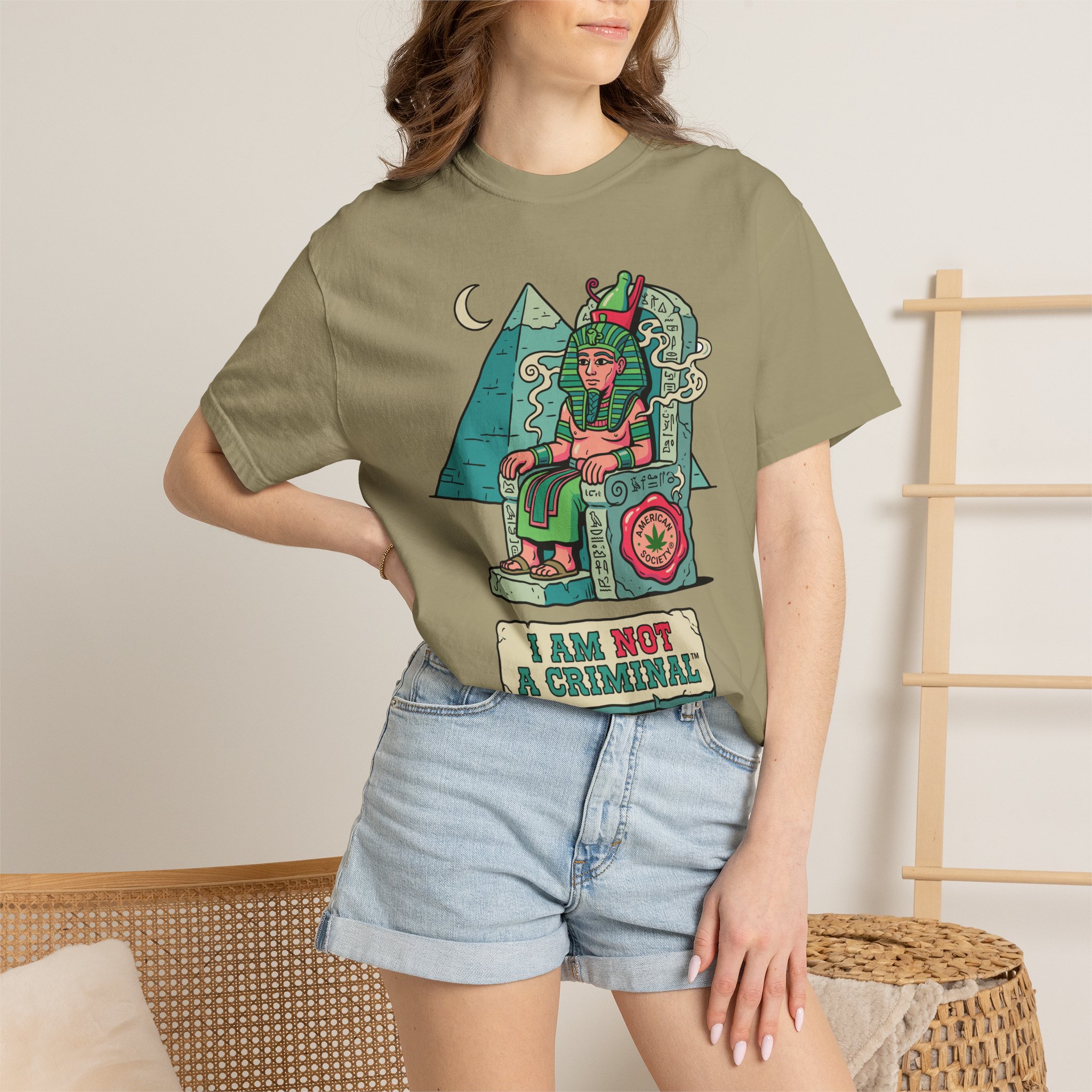 I Am Not a Criminal™ Pharaoh Tee — Ancient Royalty Cannabis Graphic - Image 24