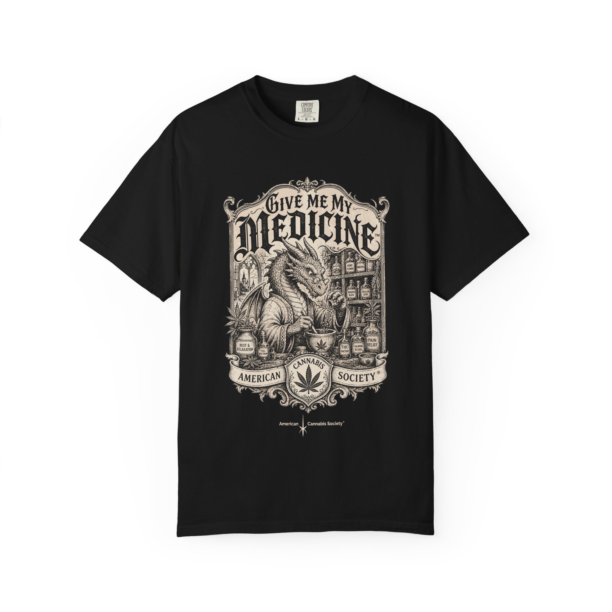 Give Me My Medicine™ T-Shirt — Vintage Cannabis Apothecary Graphic Tee - Image 49