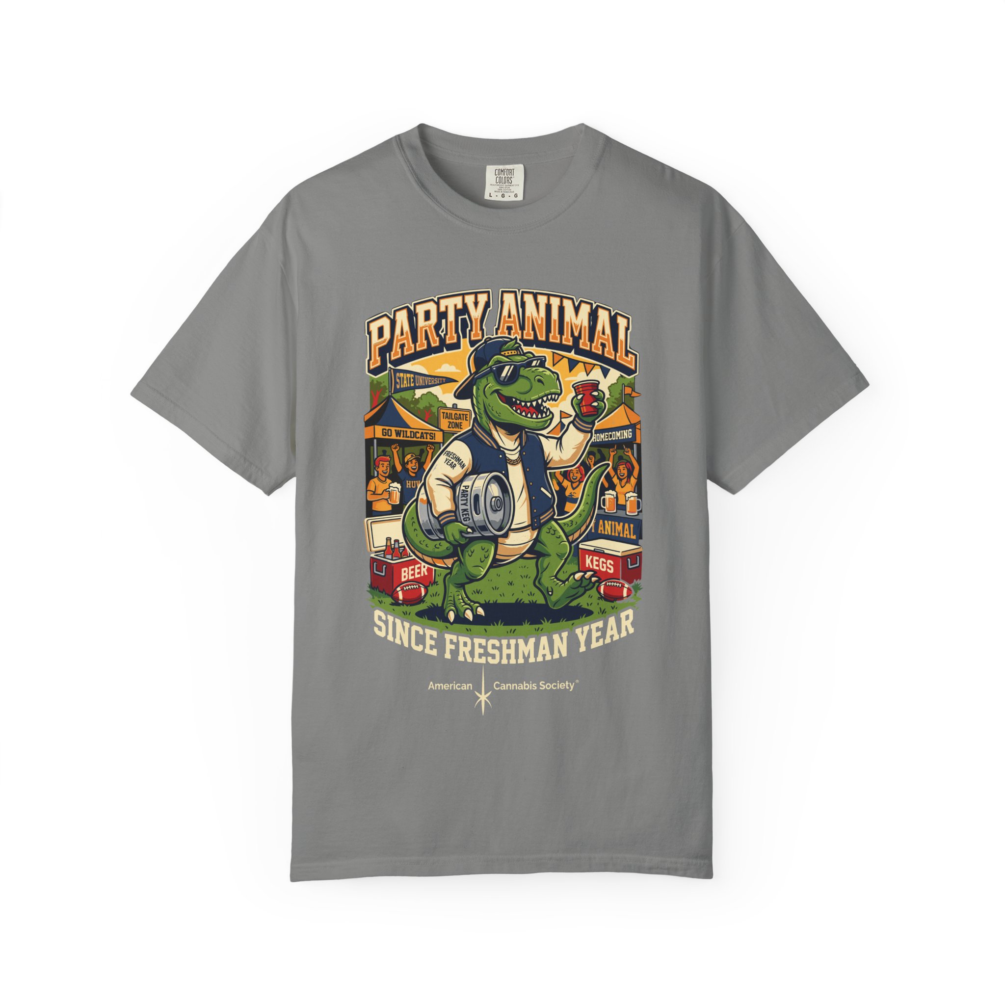 Party Animal T-Shirt — Dinosaur BBQ Beer Graphic Tee - Image 41