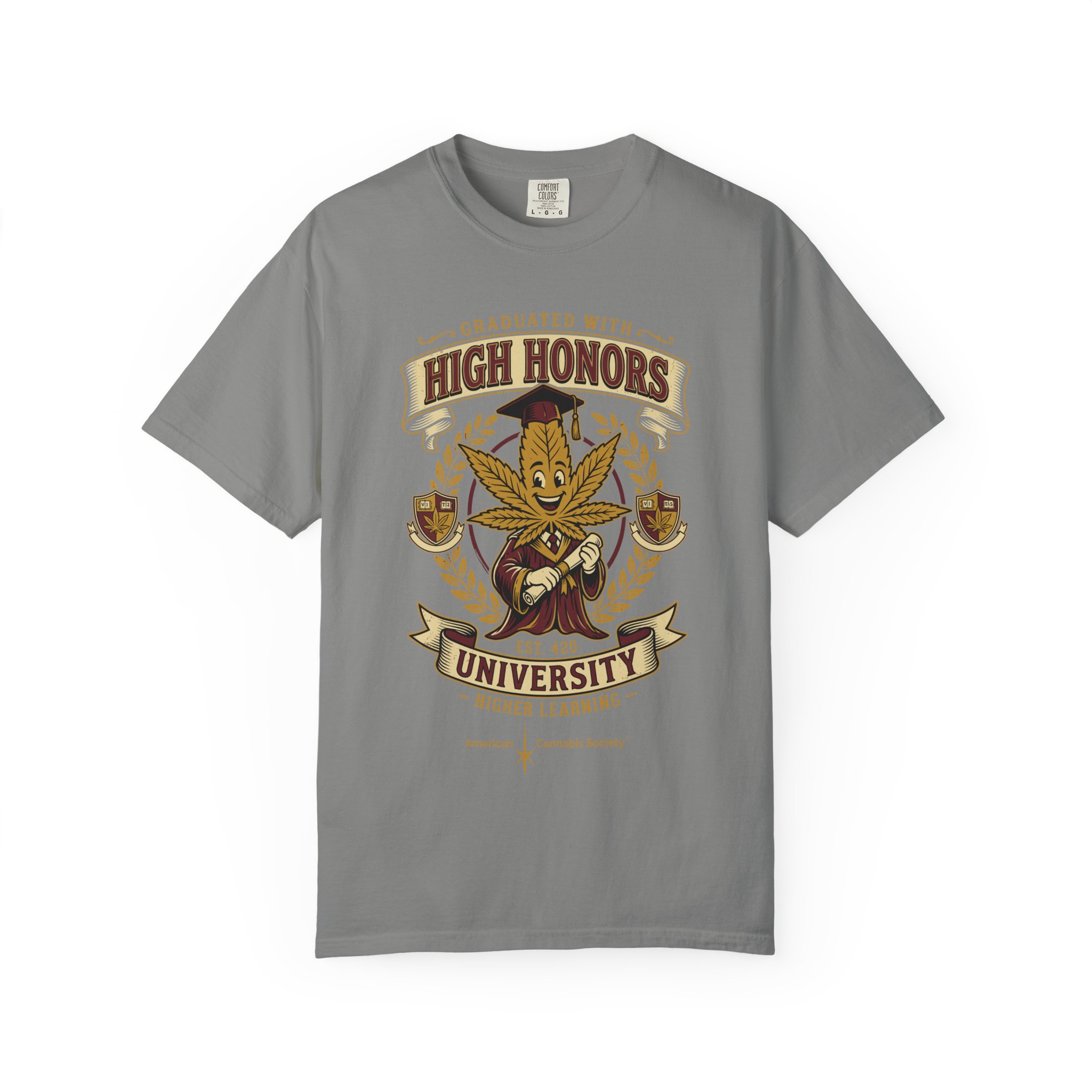 High Honors University T-Shirt — "Graduated with High Honors" Retro Marijuana College Tee - Image 41