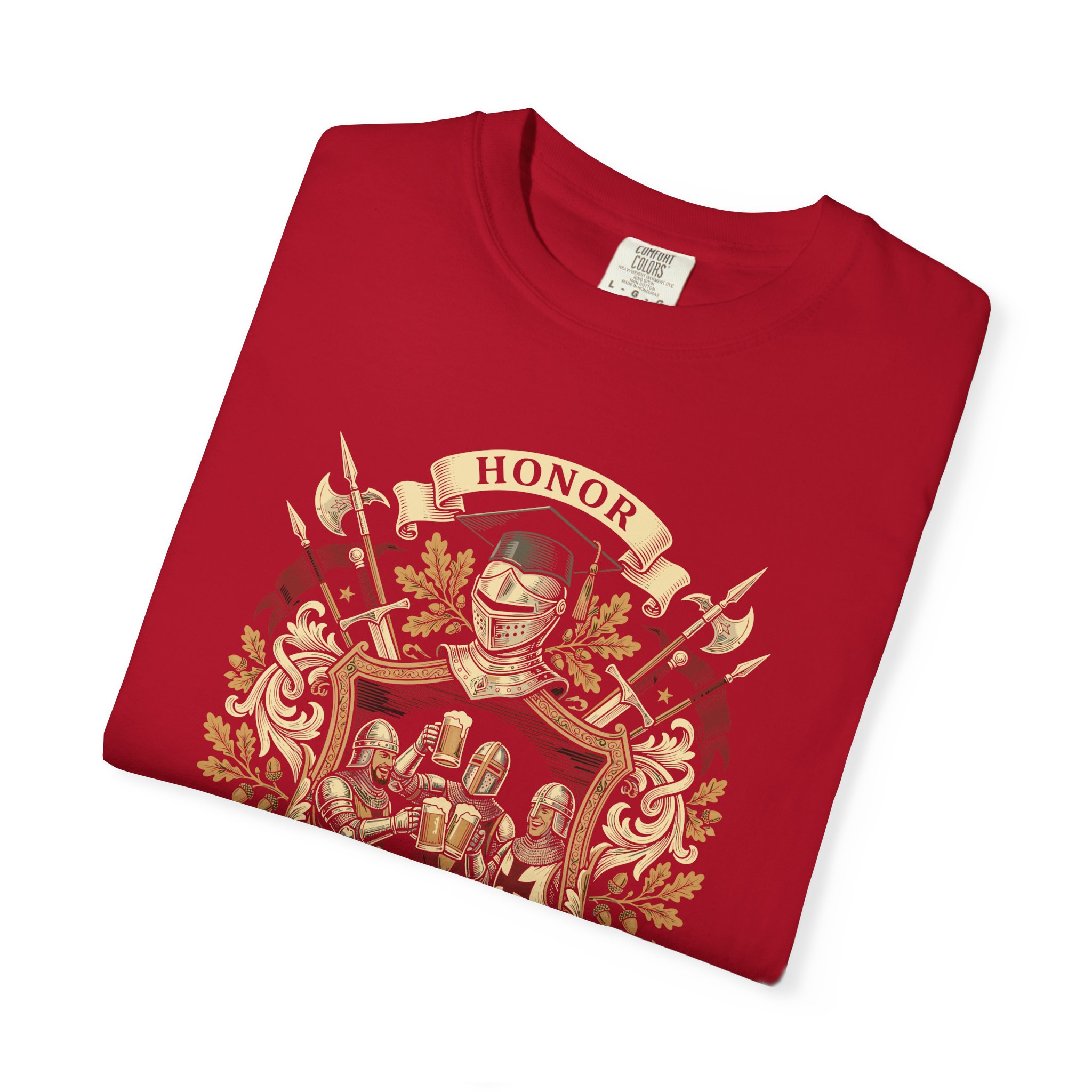 Heraldic Crest Graphic T-Shirt — Vintage Shield & Banner Design - Image 59