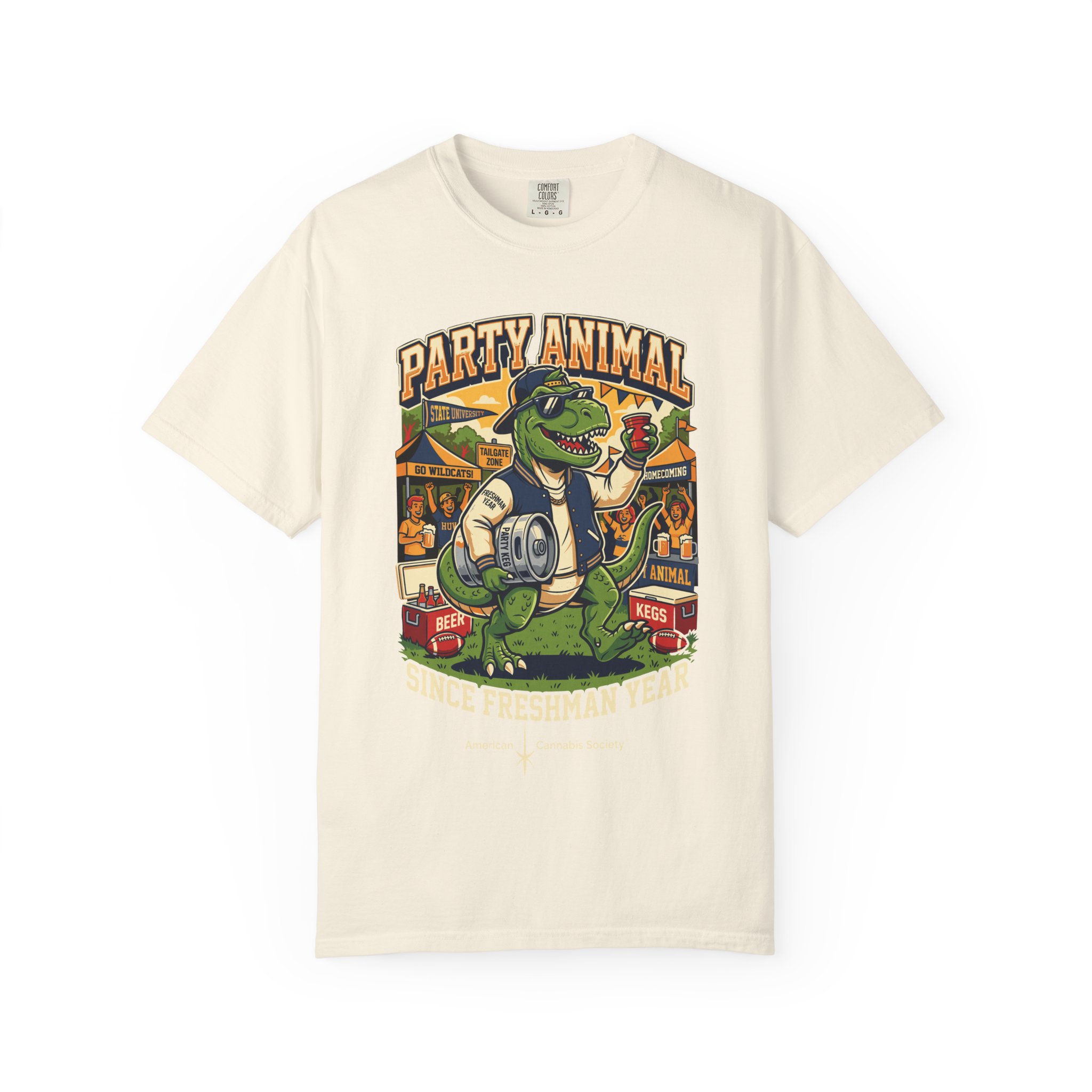 Party Animal T-Shirt — Dinosaur BBQ Beer Graphic Tee - Image 13