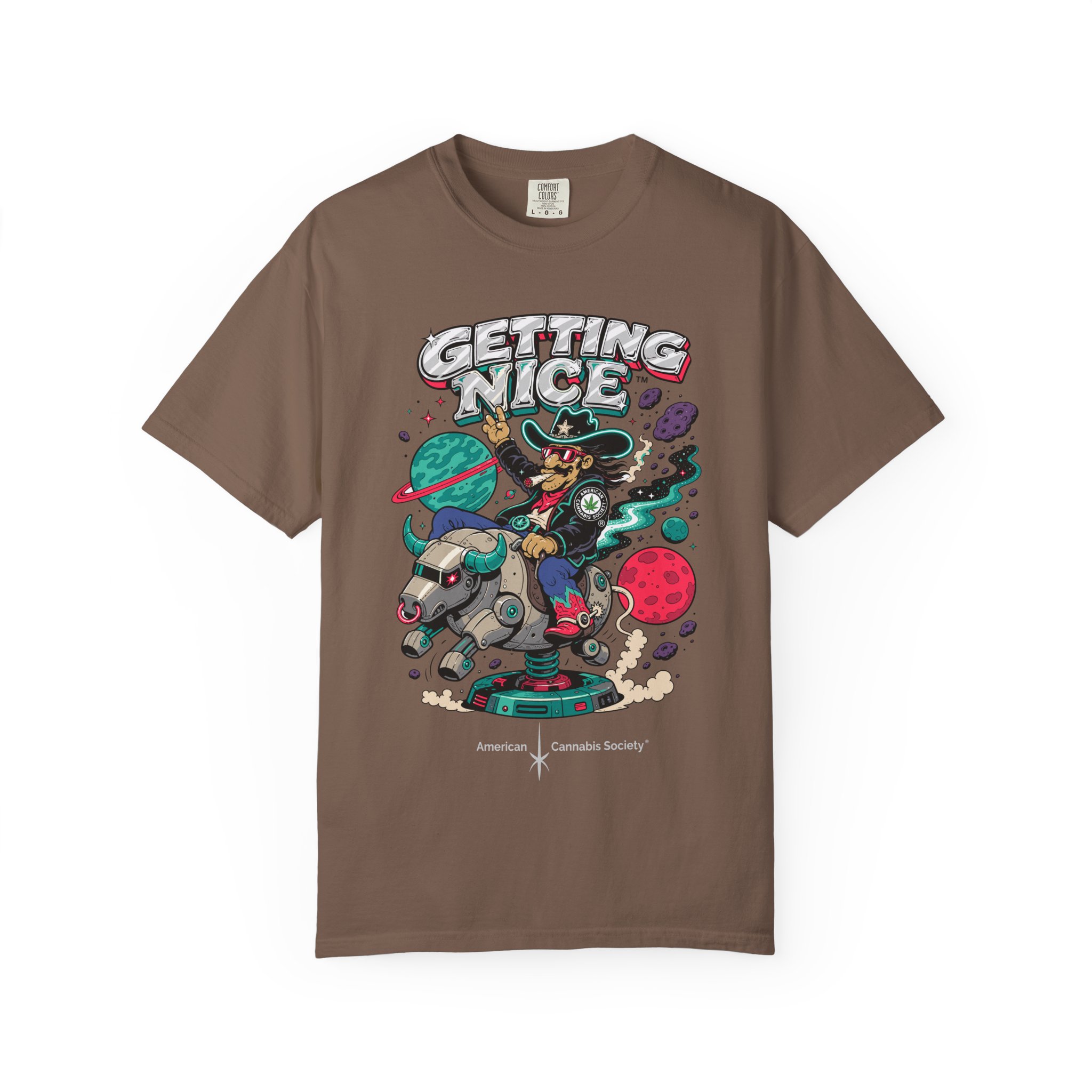 Getting Nice™ Space Cat Tee — Cosmic Cannabis Graphic - Image 15