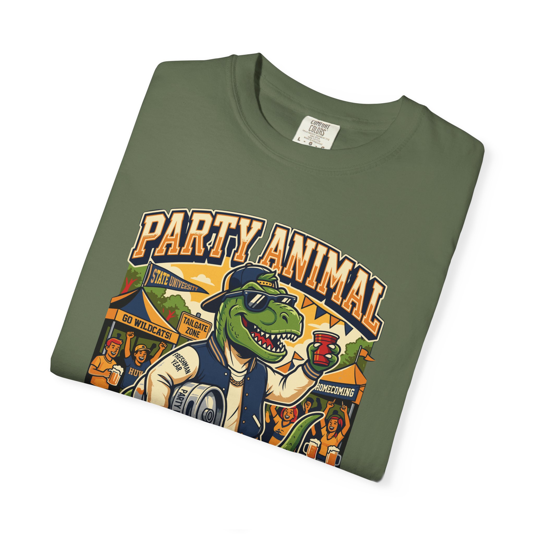 Party Animal T-Shirt — Dinosaur BBQ Beer Graphic Tee - Image 35
