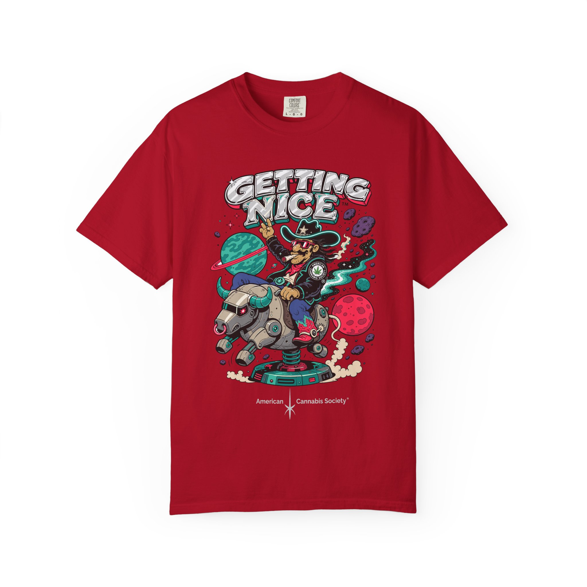 Getting Nice™ Space Cat Tee — Cosmic Cannabis Graphic - Image 11