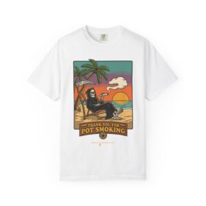 Thank You For Pot Smoking® T-Shirt — Retro Beach Grim Reaper Cannabis Tee