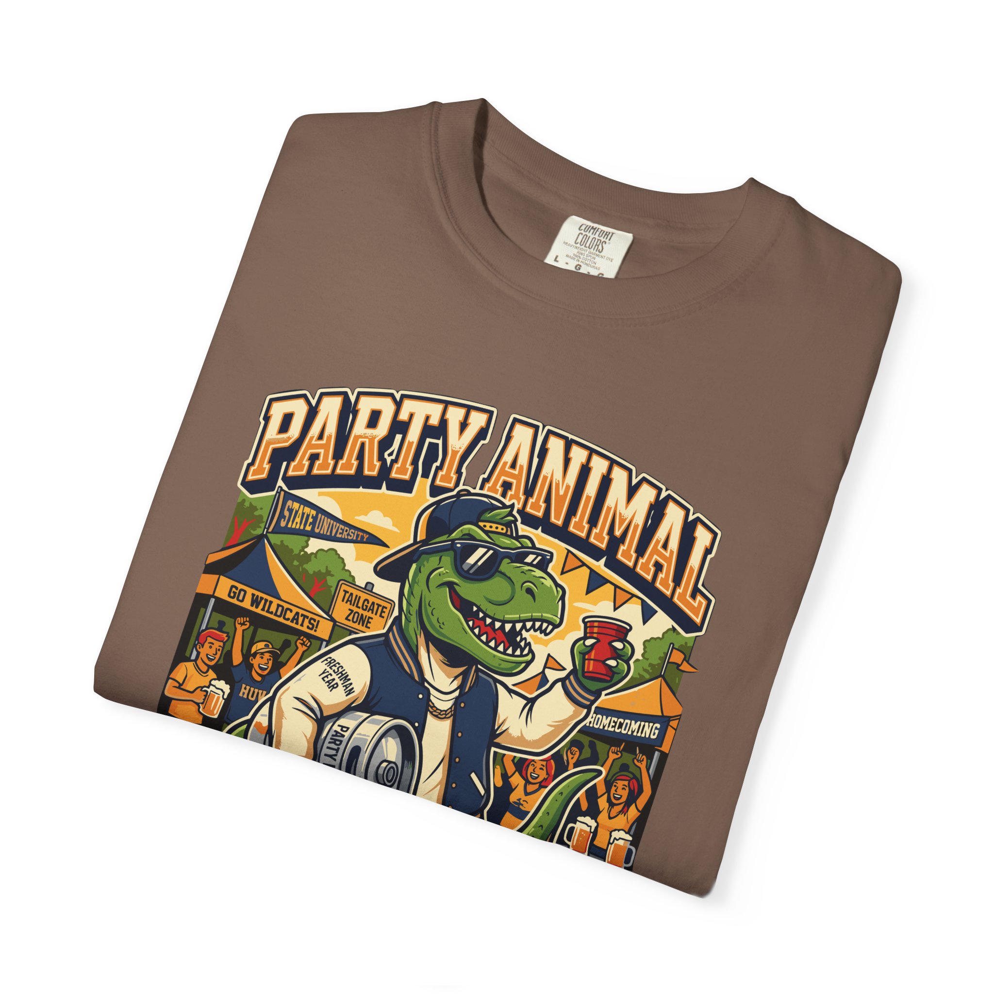 Party Animal T-Shirt — Dinosaur BBQ Beer Graphic Tee - Image 23