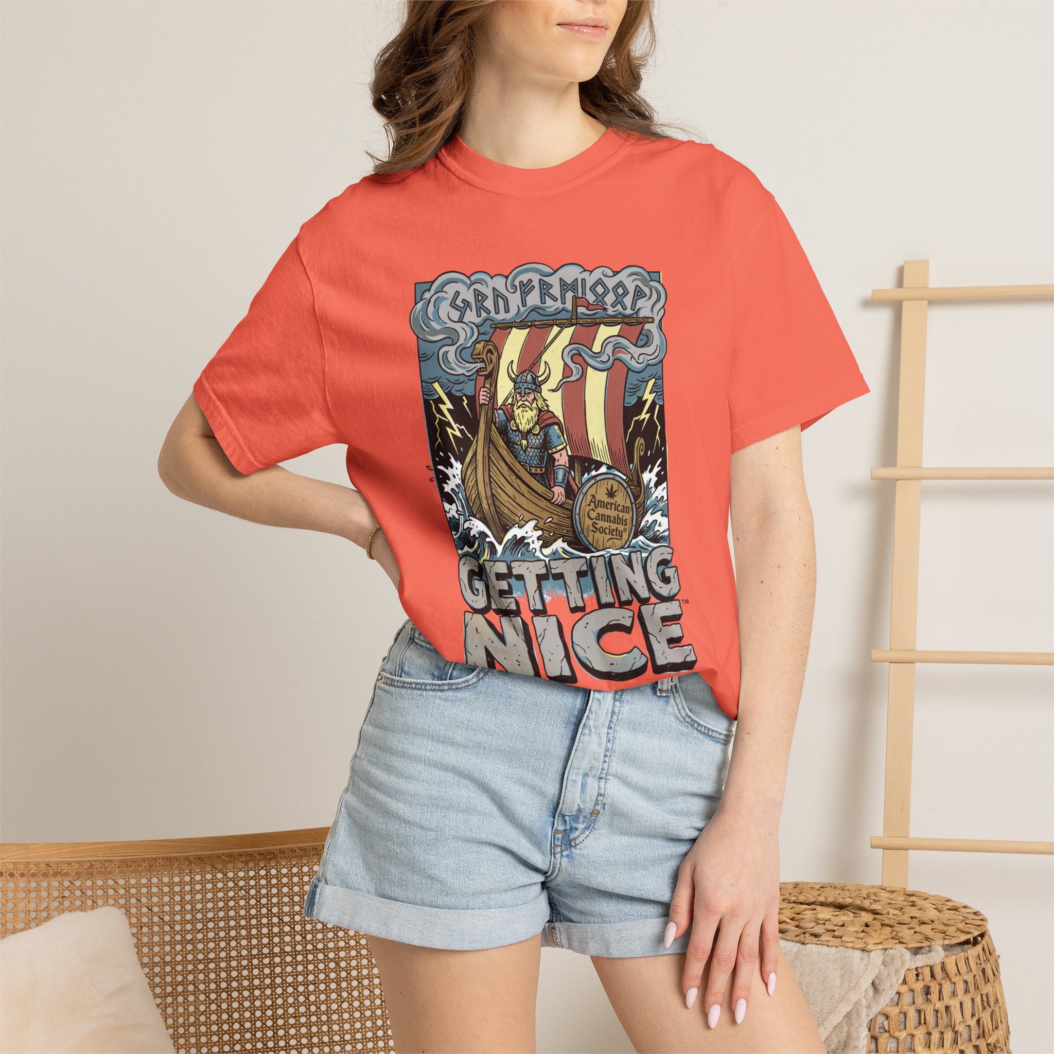 Viking Ship 'Getting Nice' Graphic T‑Shirt — Retro Norse Adventure Tee - Image 30