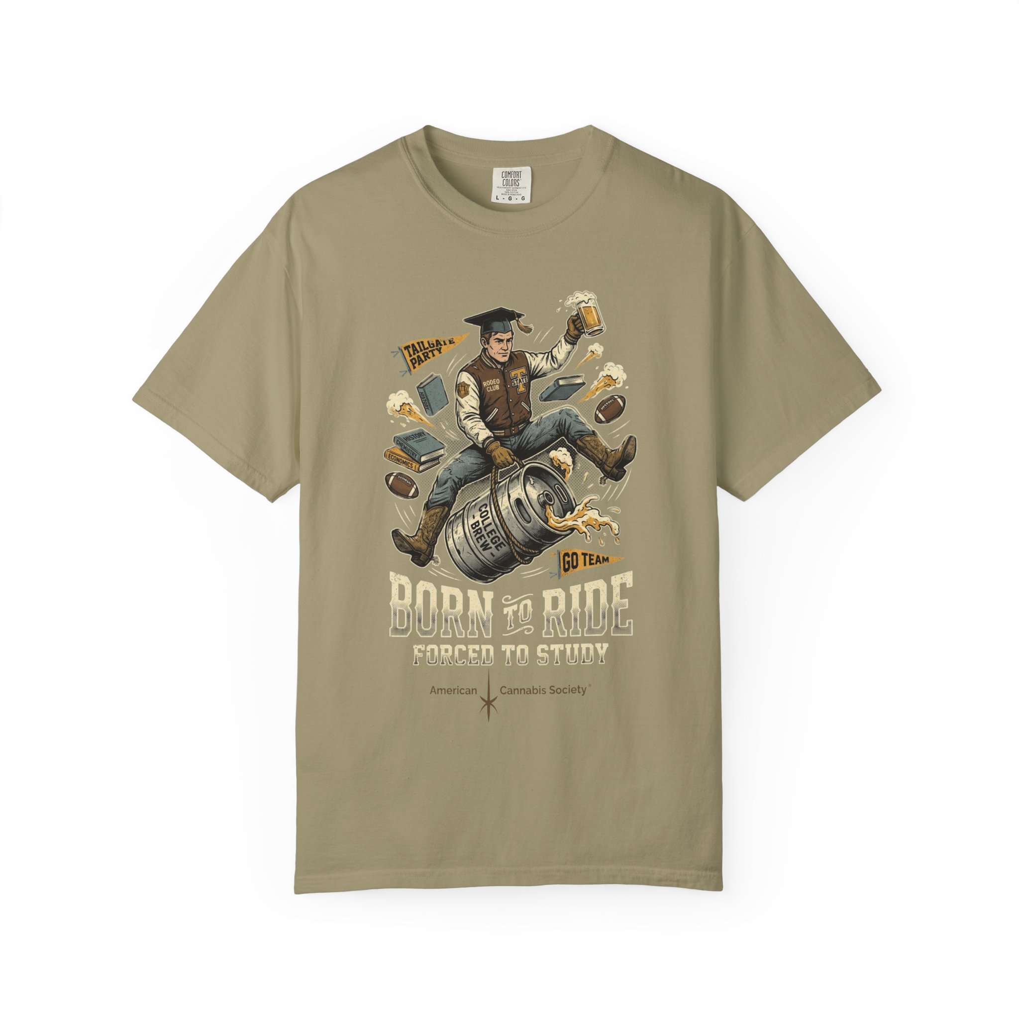 Born to Ride, Forced to Study — College Tailgate Graphic T-Shirt - Image 21