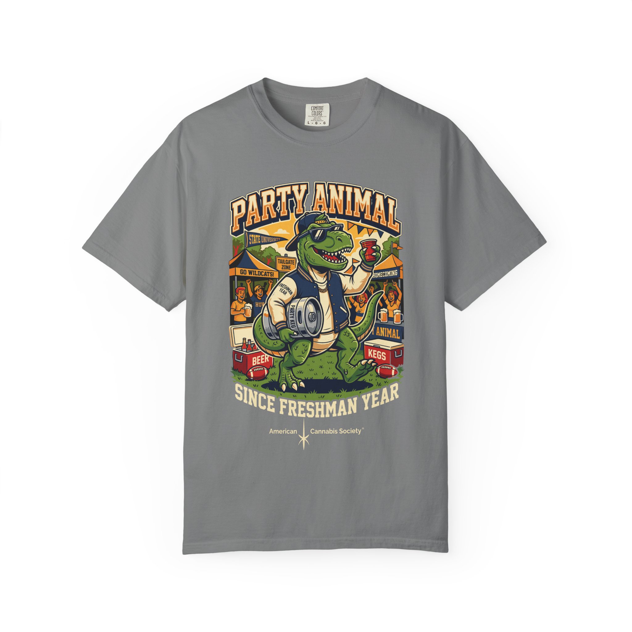 Party Animal T-Shirt — Dinosaur BBQ Beer Graphic Tee - Image 29