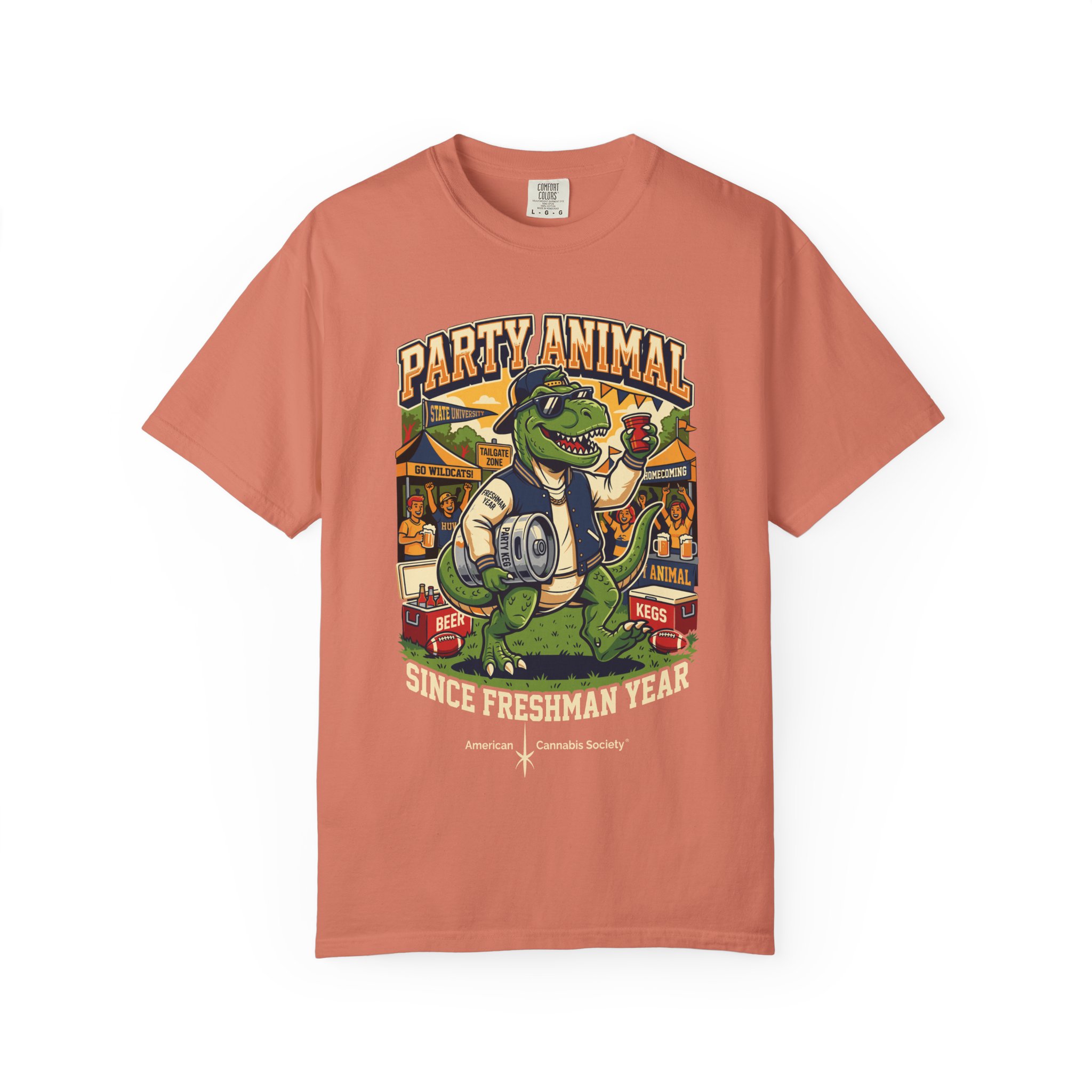 Party Animal T-Shirt — Dinosaur BBQ Beer Graphic Tee - Image 5
