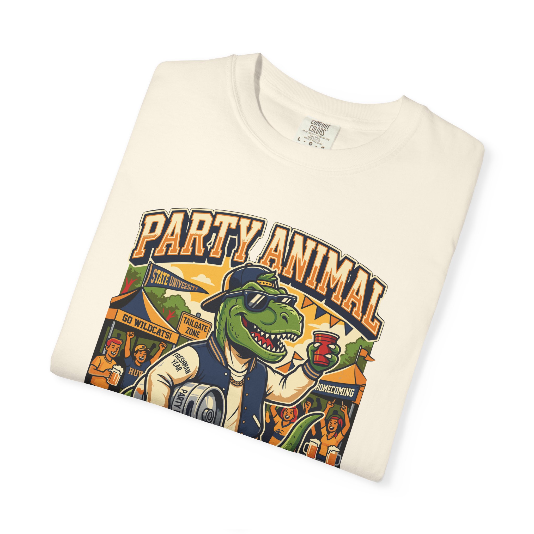 Party Animal T-Shirt — Dinosaur BBQ Beer Graphic Tee - Image 15
