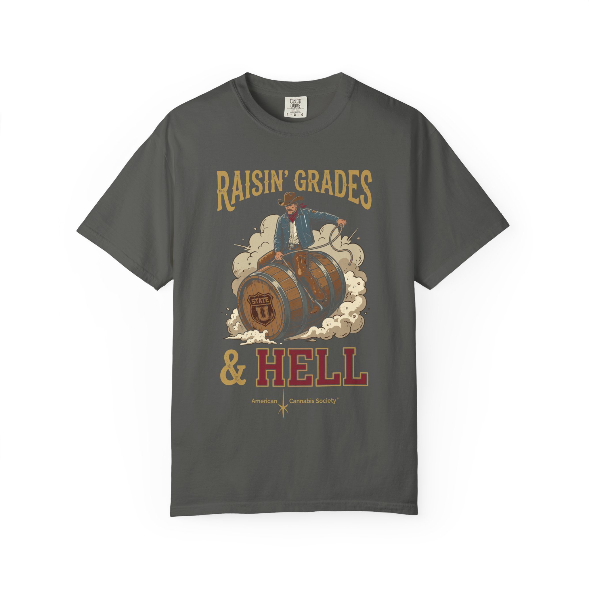 Raisin' Grades & Hell T-Shirt — Vintage College Barrel Graphic Tee - Image 25