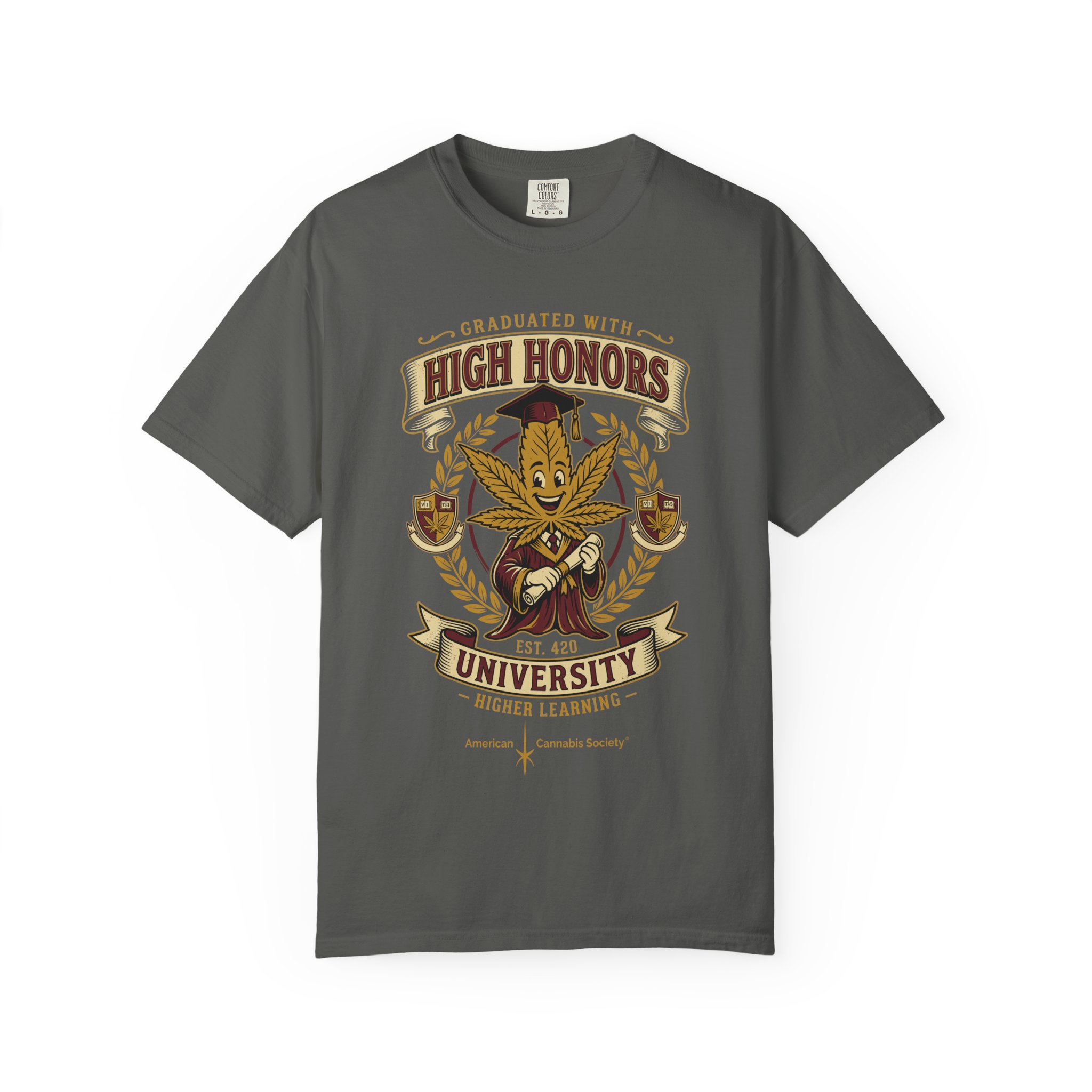High Honors University T-Shirt — "Graduated with High Honors" Retro Marijuana College Tee - Image 29