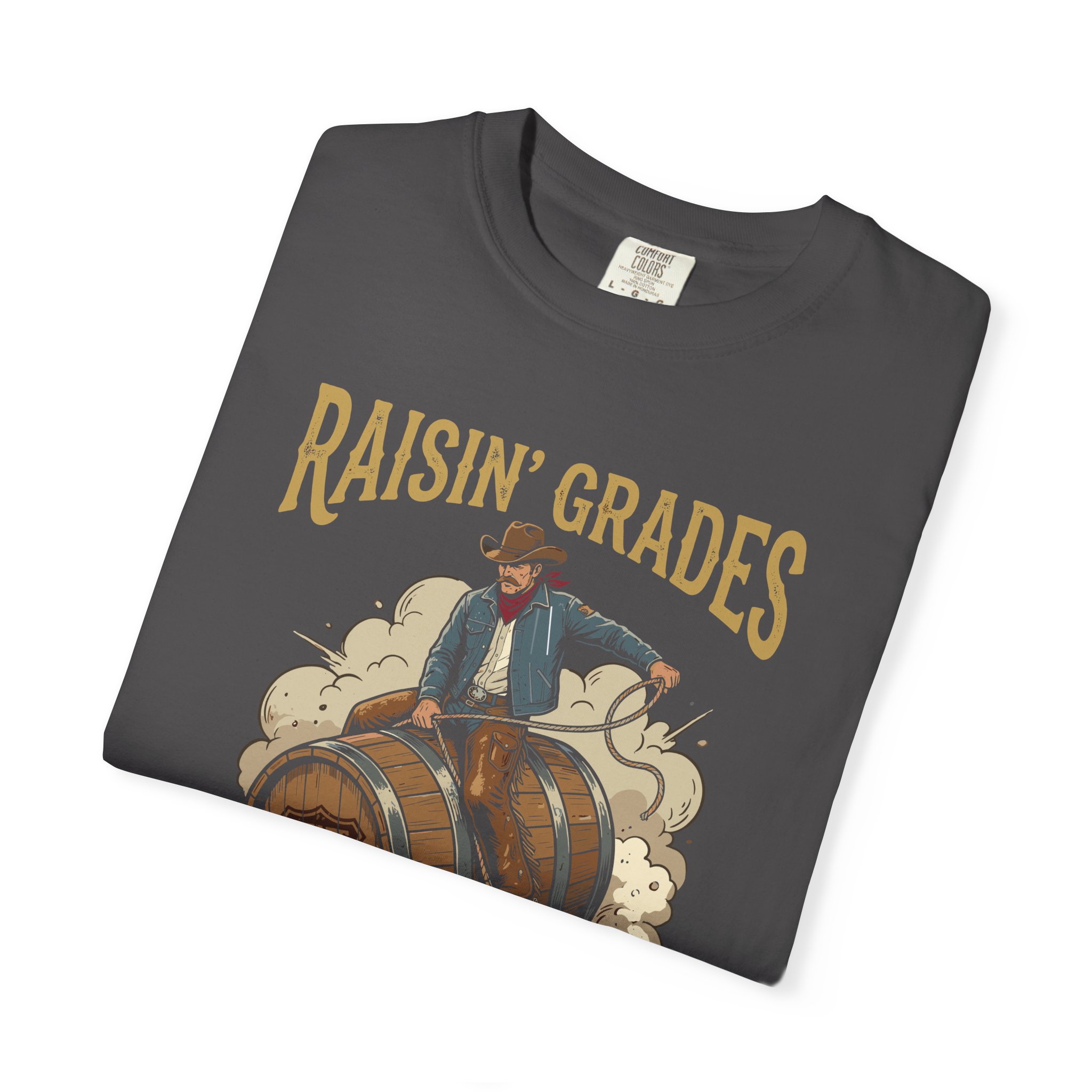 Raisin' Grades & Hell T-Shirt — Vintage College Barrel Graphic Tee - Image 43
