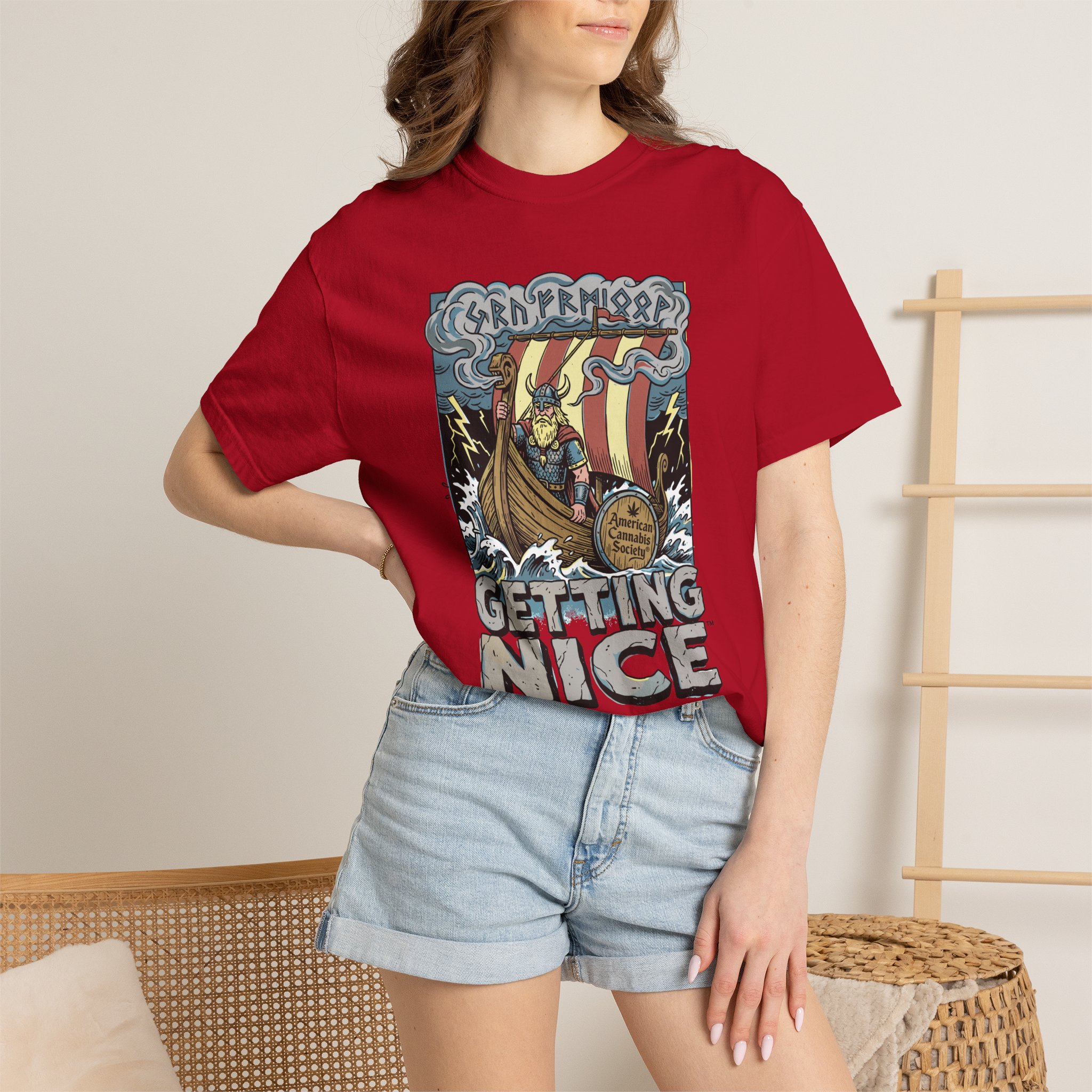 Viking Ship 'Getting Nice' Graphic T‑Shirt — Retro Norse Adventure Tee - Image 60