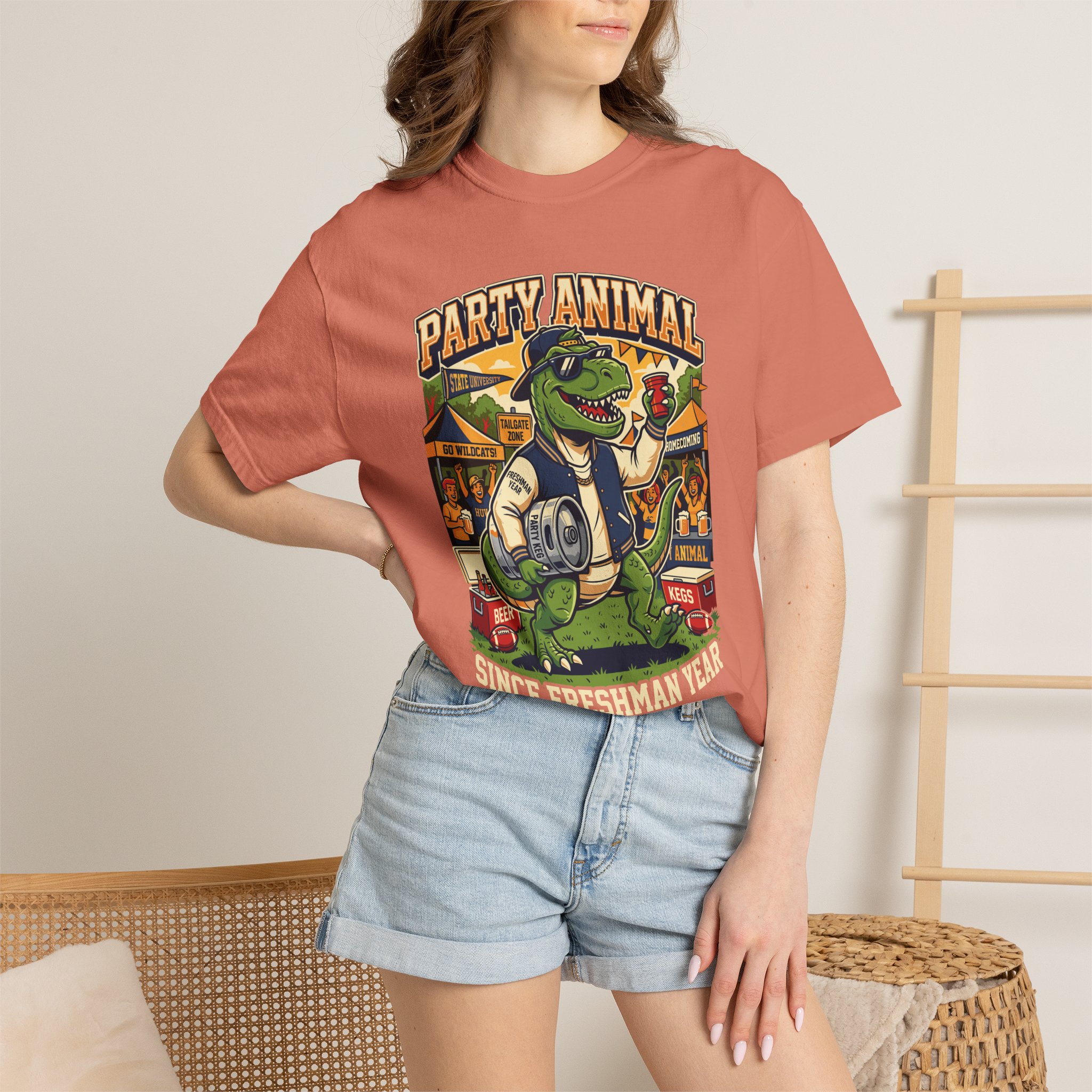Party Animal T-Shirt — Dinosaur BBQ Beer Graphic Tee - Image 8