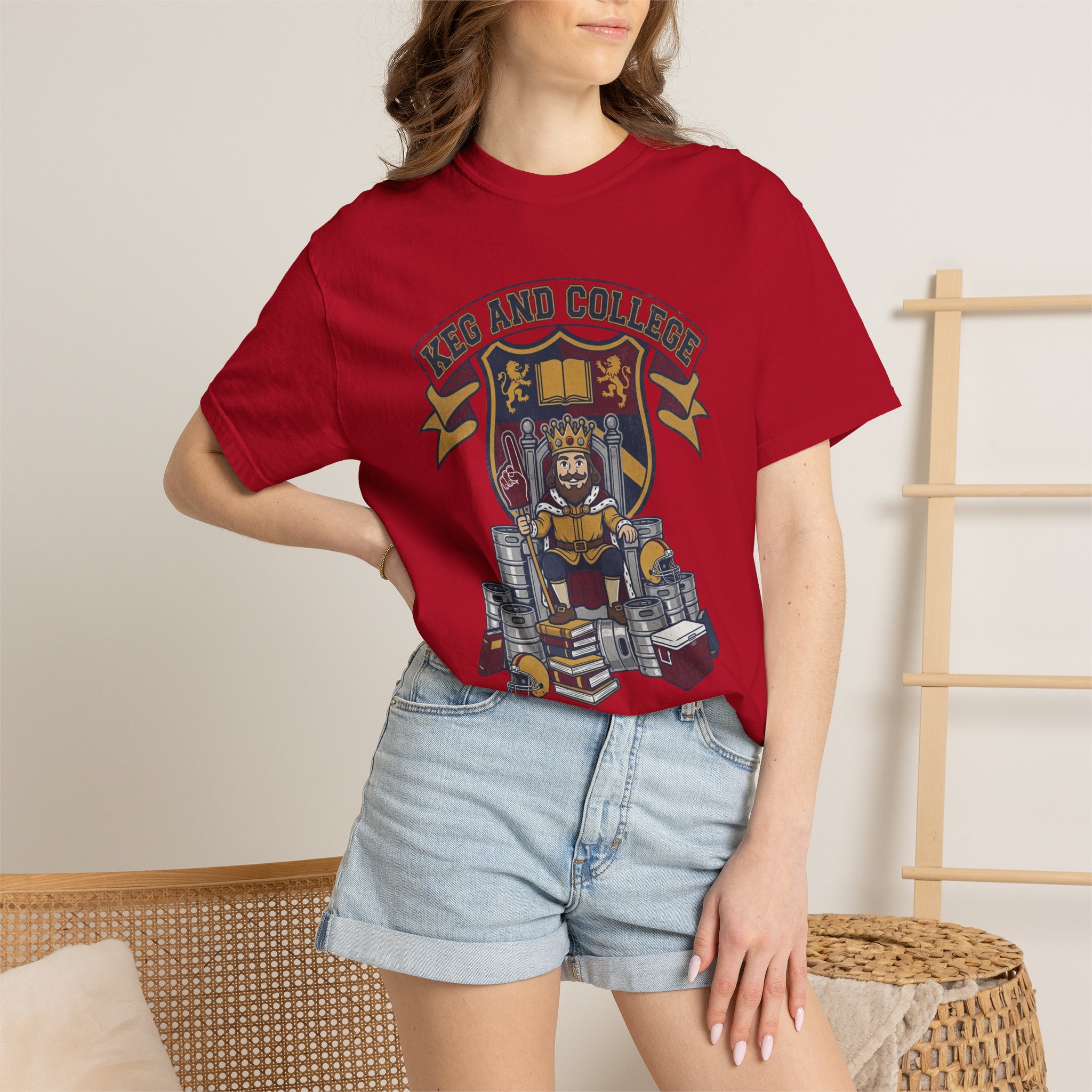 Keg and College T-Shirt — Vintage Crest Graphic Tee - Image 60
