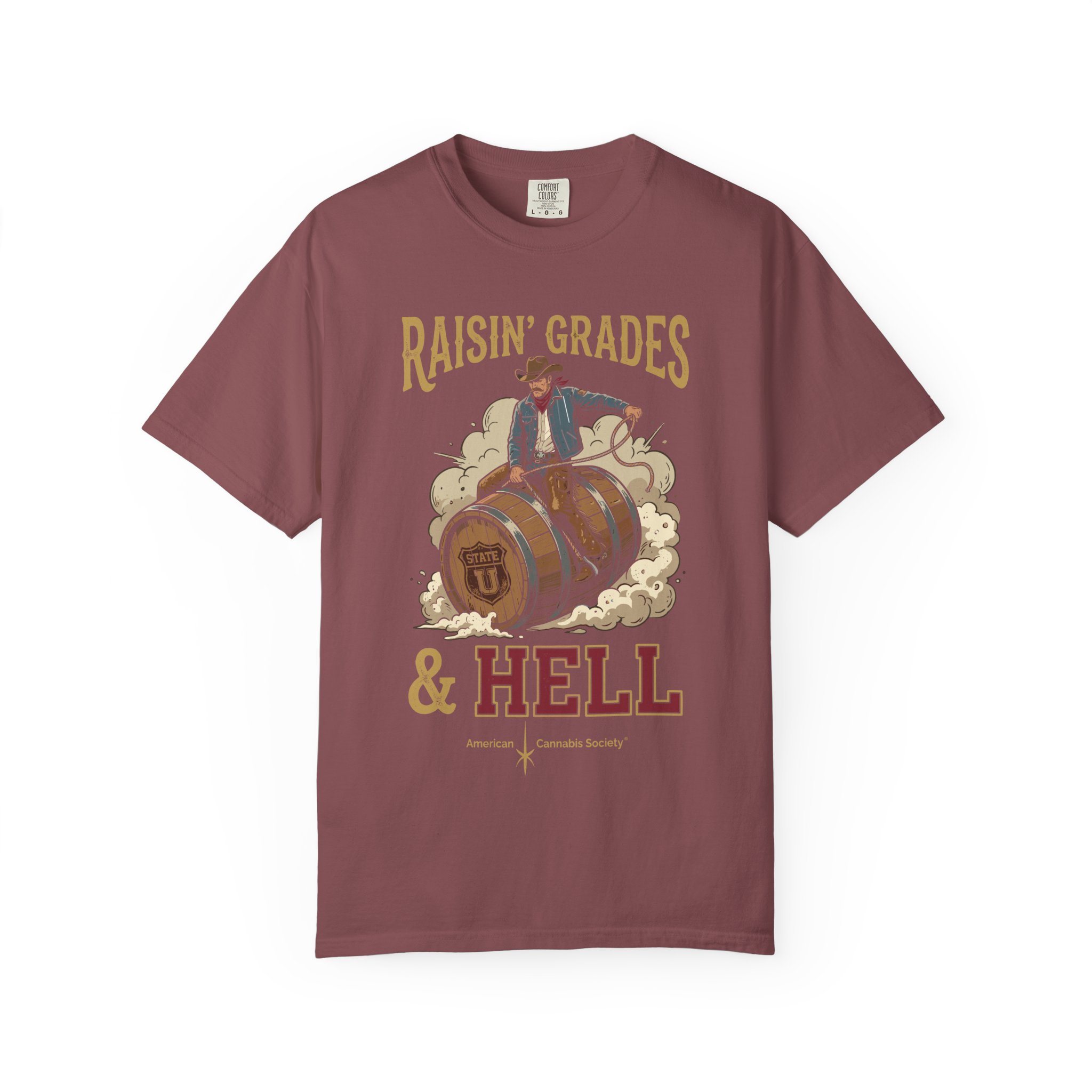 Raisin' Grades & Hell T-Shirt — Vintage College Barrel Graphic Tee - Image 9