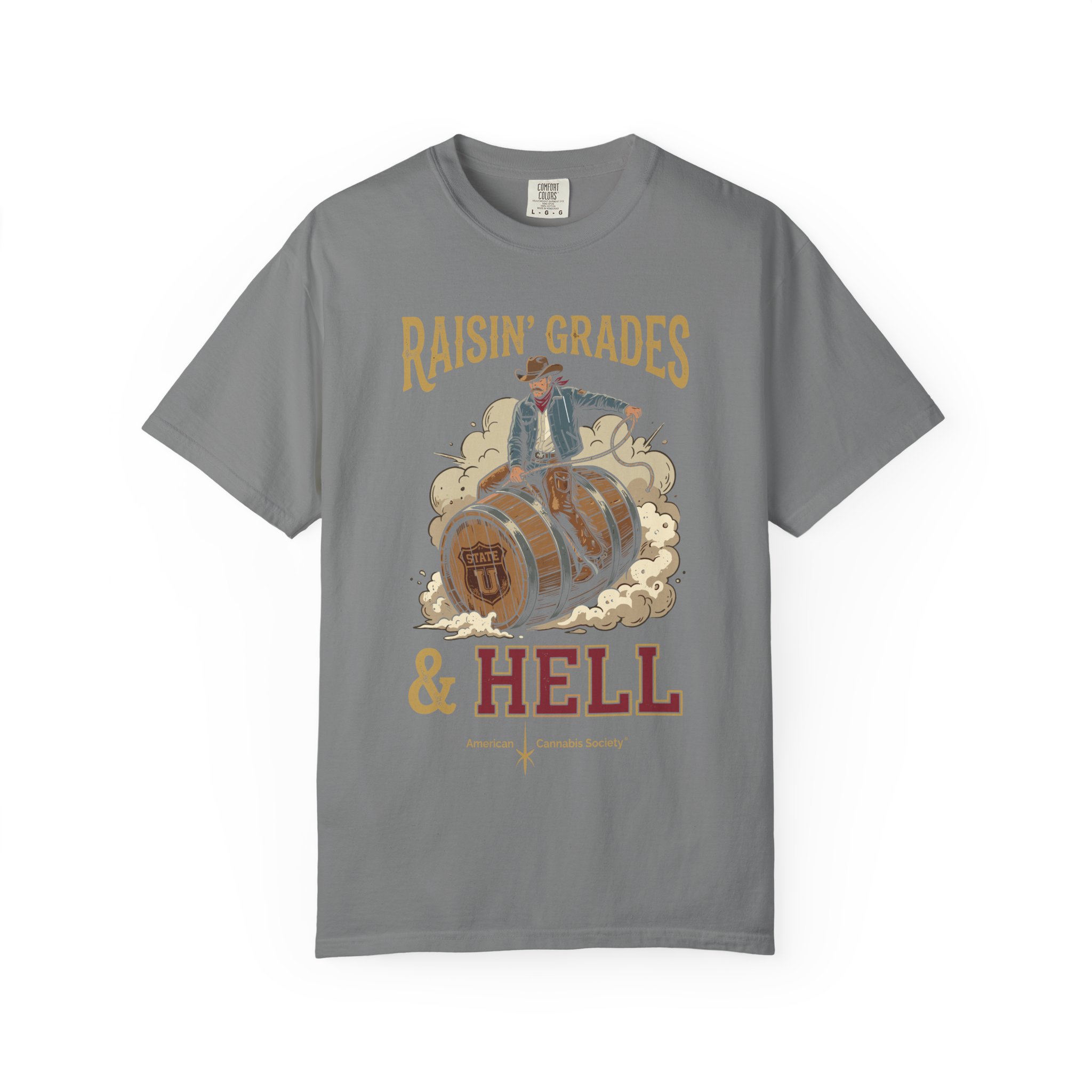 Raisin' Grades & Hell T-Shirt — Vintage College Barrel Graphic Tee - Image 29
