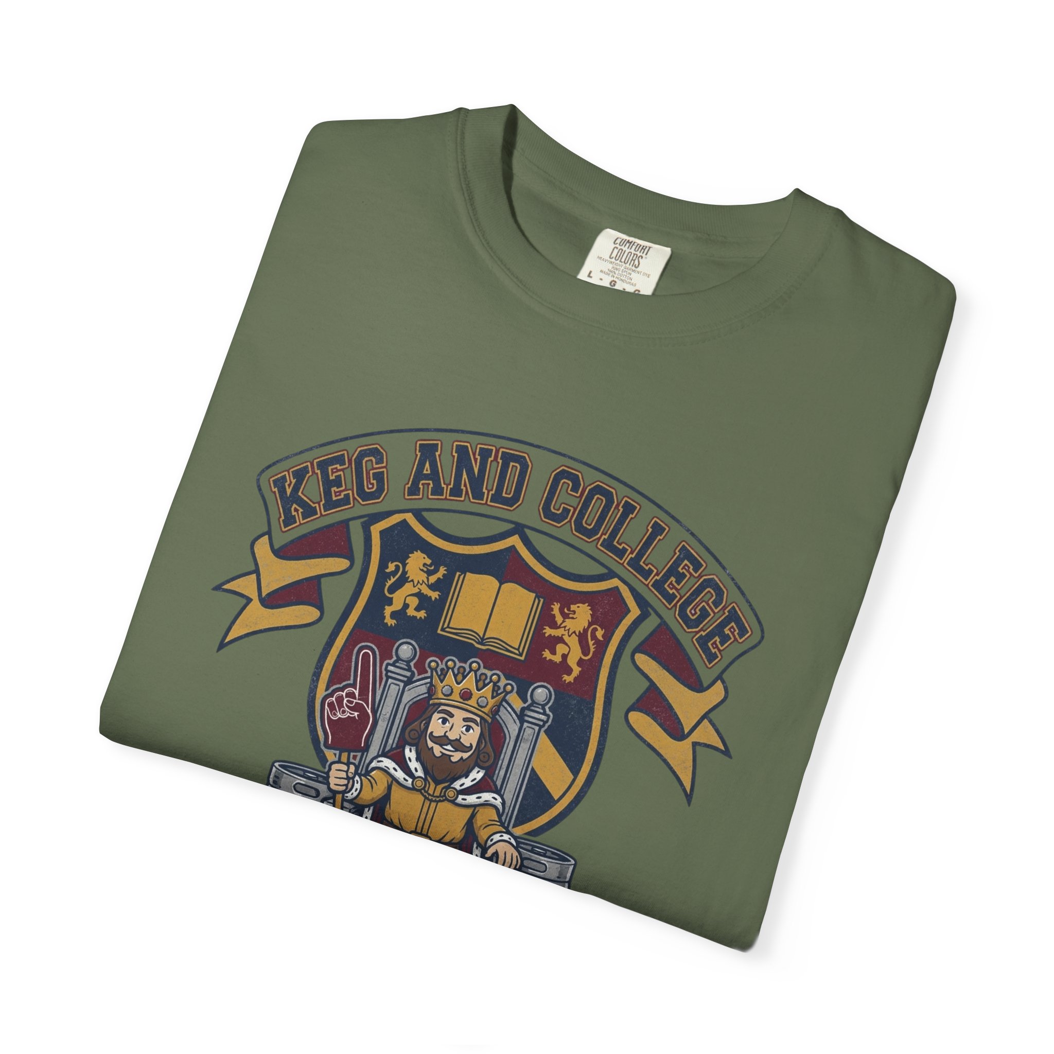 Keg and College T-Shirt — Vintage Crest Graphic Tee - Image 39
