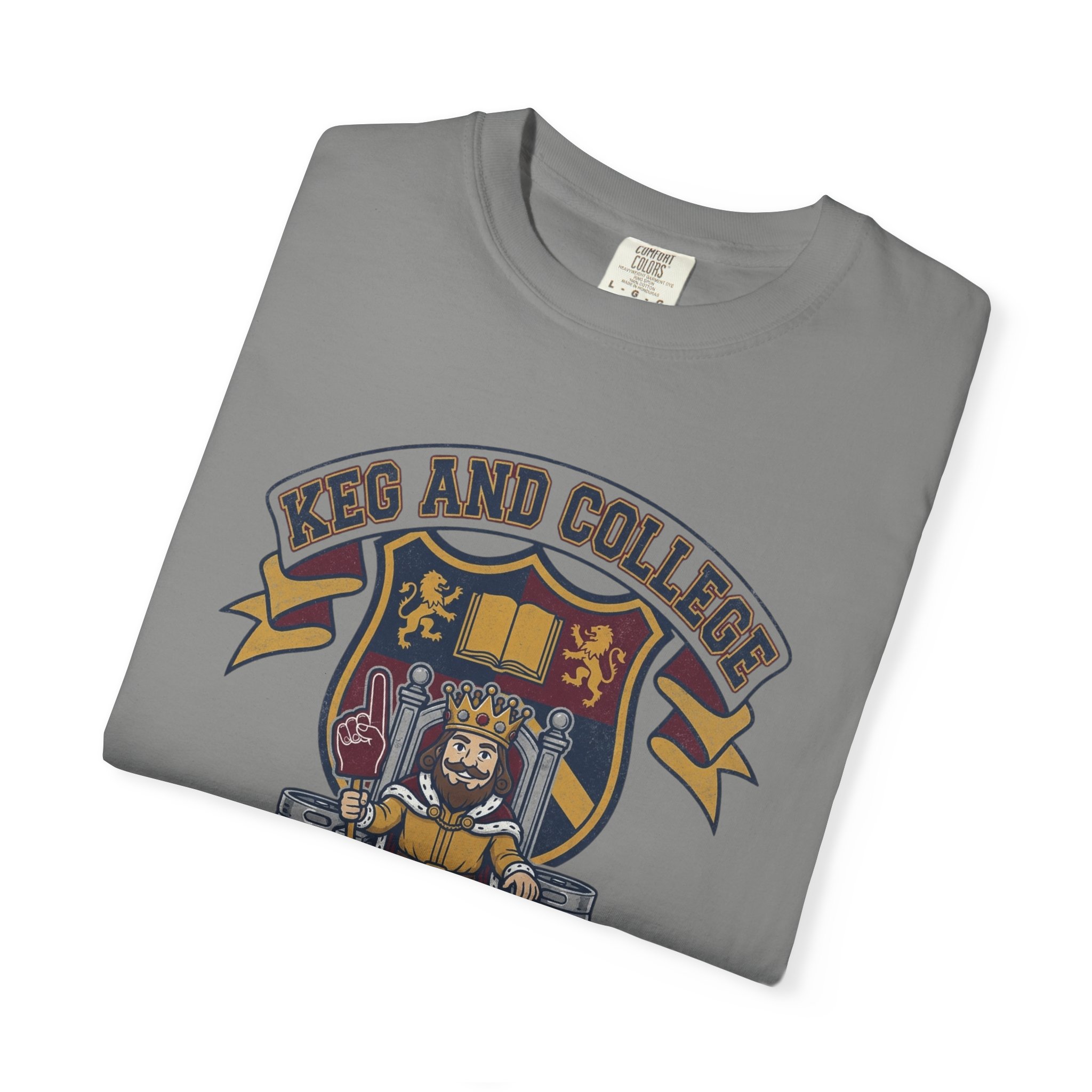 Keg and College T-Shirt — Vintage Crest Graphic Tee - Image 43