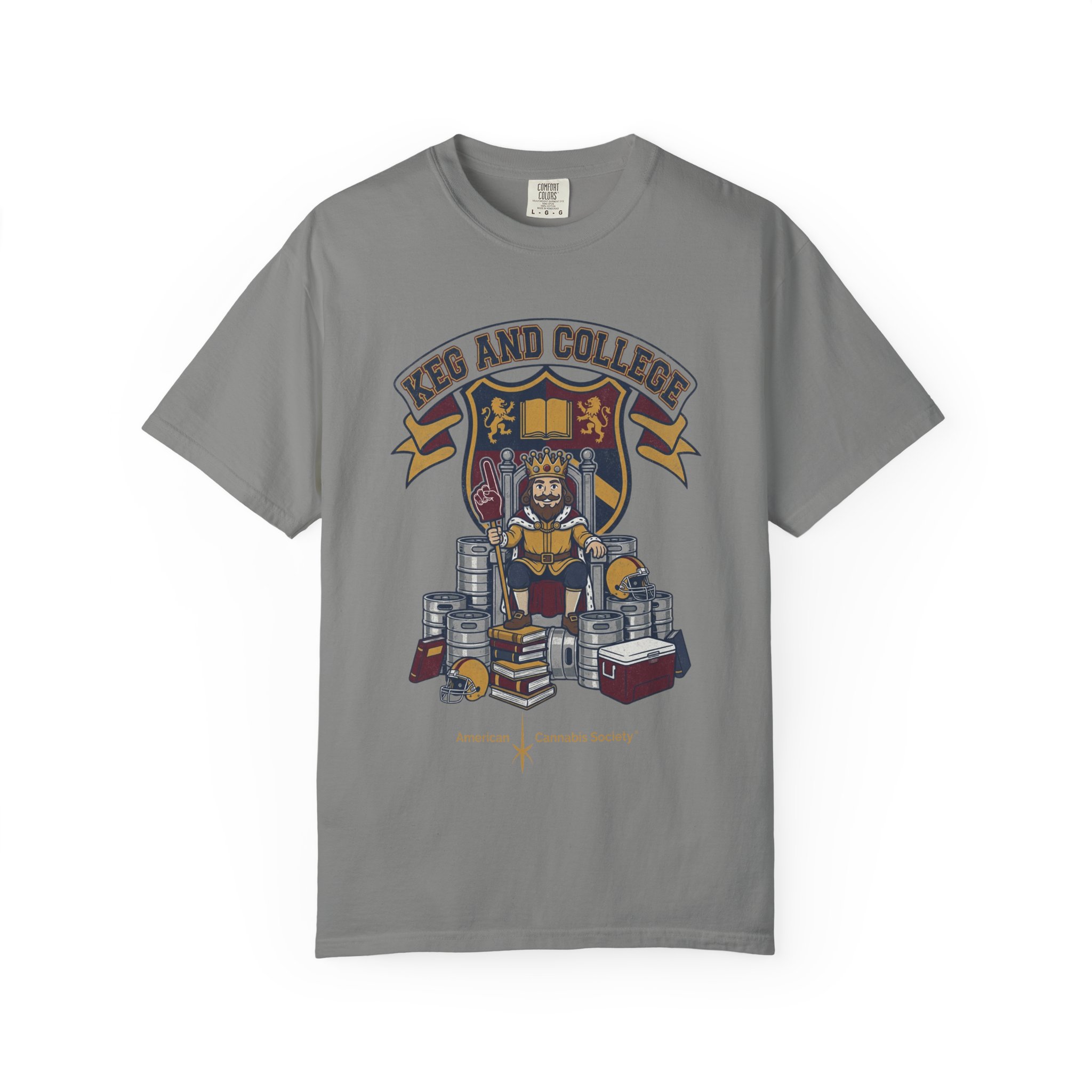 Keg and College T-Shirt — Vintage Crest Graphic Tee - Image 41